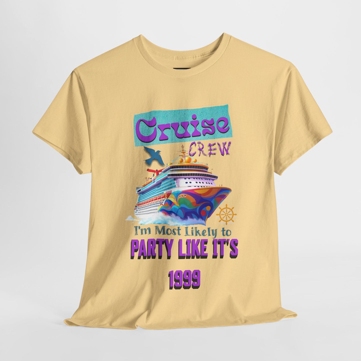 Cruise Crew Heavy Cotton Tee - Party Like It's 1999, Cruise Vacation T-Shirt, Summer Cruise Shirt, Fun Travel Apparel, Gift for Cruise Enthusiasts