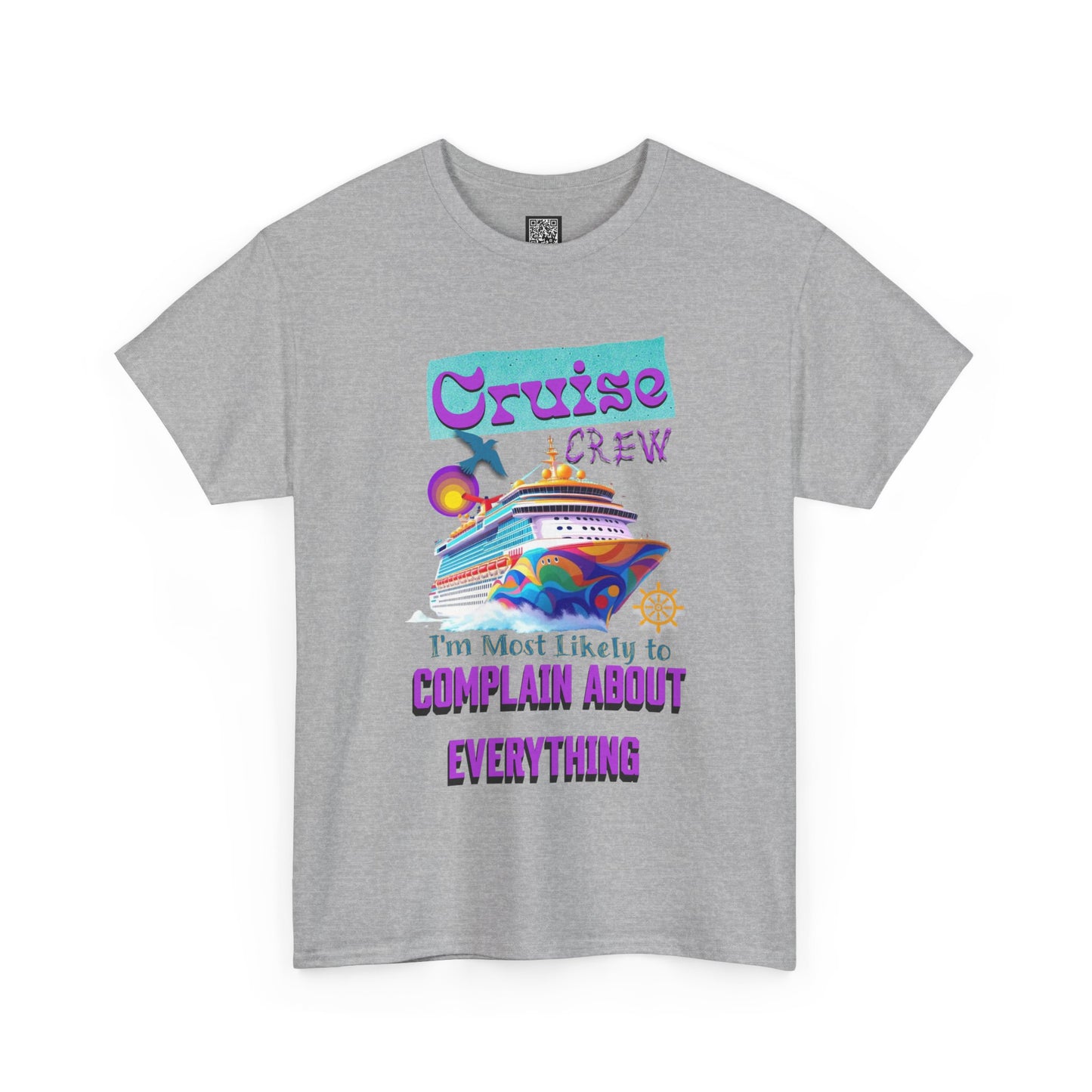 Cruise Crew Unisex Heavy Cotton Tee - Fun Travel T-Shirt for Vacations, Family Cruises, Summer Adventures, Gift for Cruise Travelers,