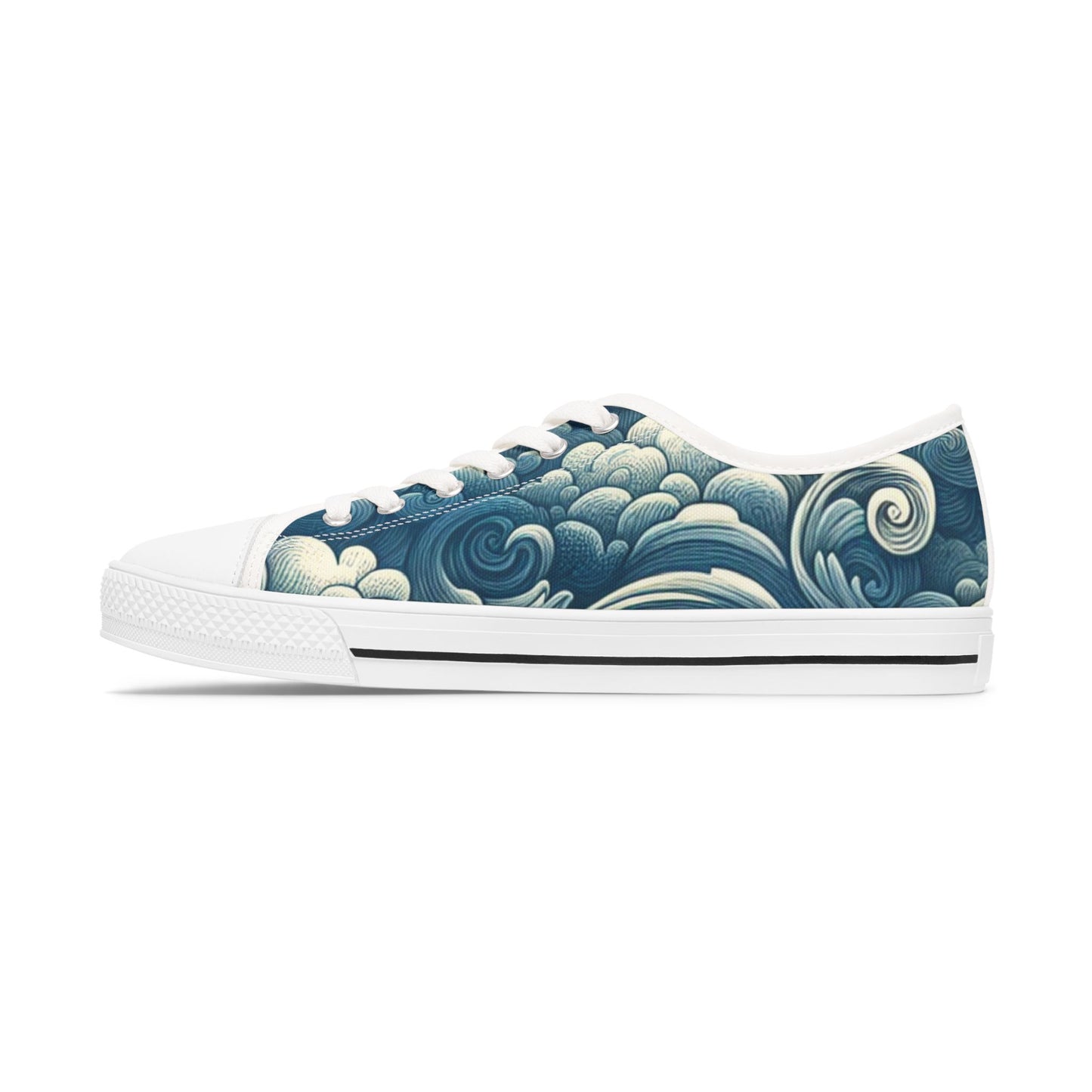 Women's Artistic Cloud Print Sneakers | Trendy Low-Top Shoes, Walking Sneakers, Casual Footwear, Gift for Her, Unique Sneaker Design
