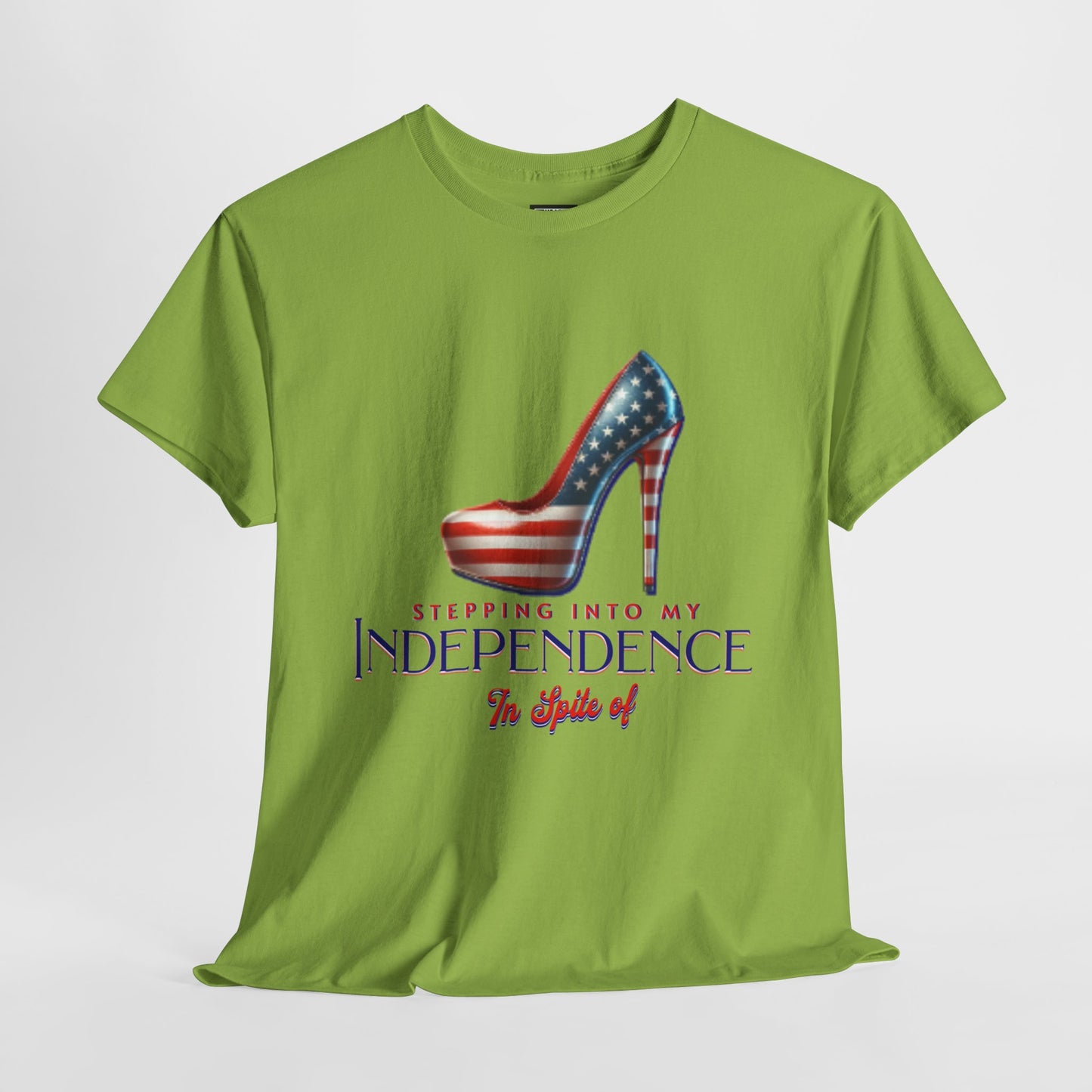 Independence Celebration Tee, Cute Women Heavy Cotton T-Shirt, Patriotic 4th of July Shirt, Cute Flag Gift for Her, Summer Style
