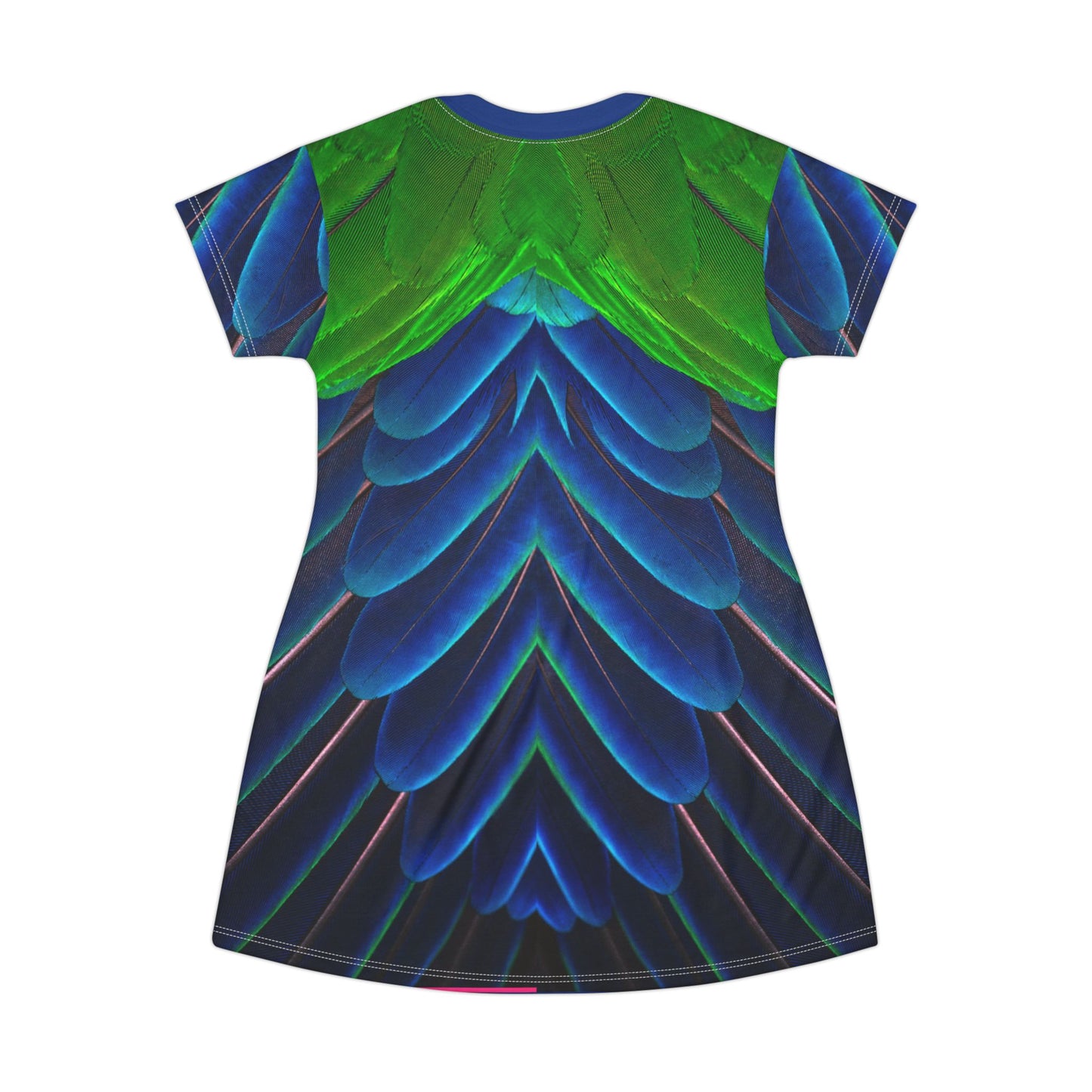 Vibrant Peacock Nature-Inspired T-Shirt Dress for Summer Adventures, Peacock Lovers Dress for Women, Cute Summer Dress