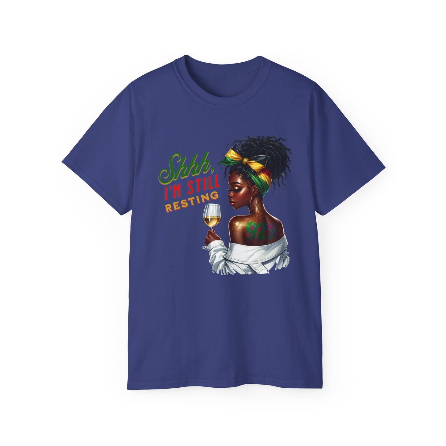 92% Black Women – Shhh, I’m Still Resting Tee, Melanin Magic Shirts, Black Women Empowerment Shirt, Black Excellence Tees, Self-Care & Rest