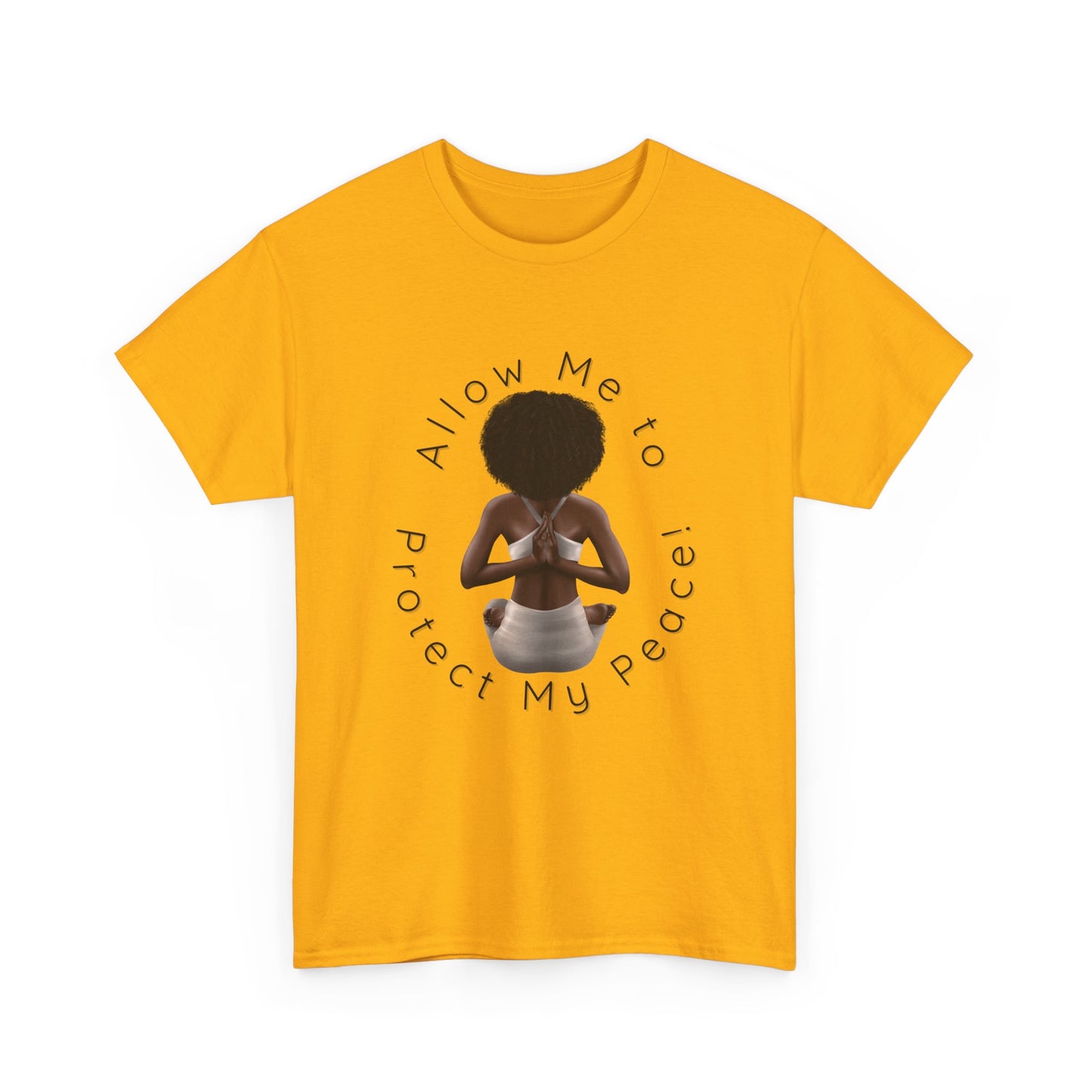Protect My Peace Yoga Art - Afrocentric Serenity T-Shirt, Black History Month Shirts, T-Shirt Gift for Black Women, Gift for Yoga Enthusiast