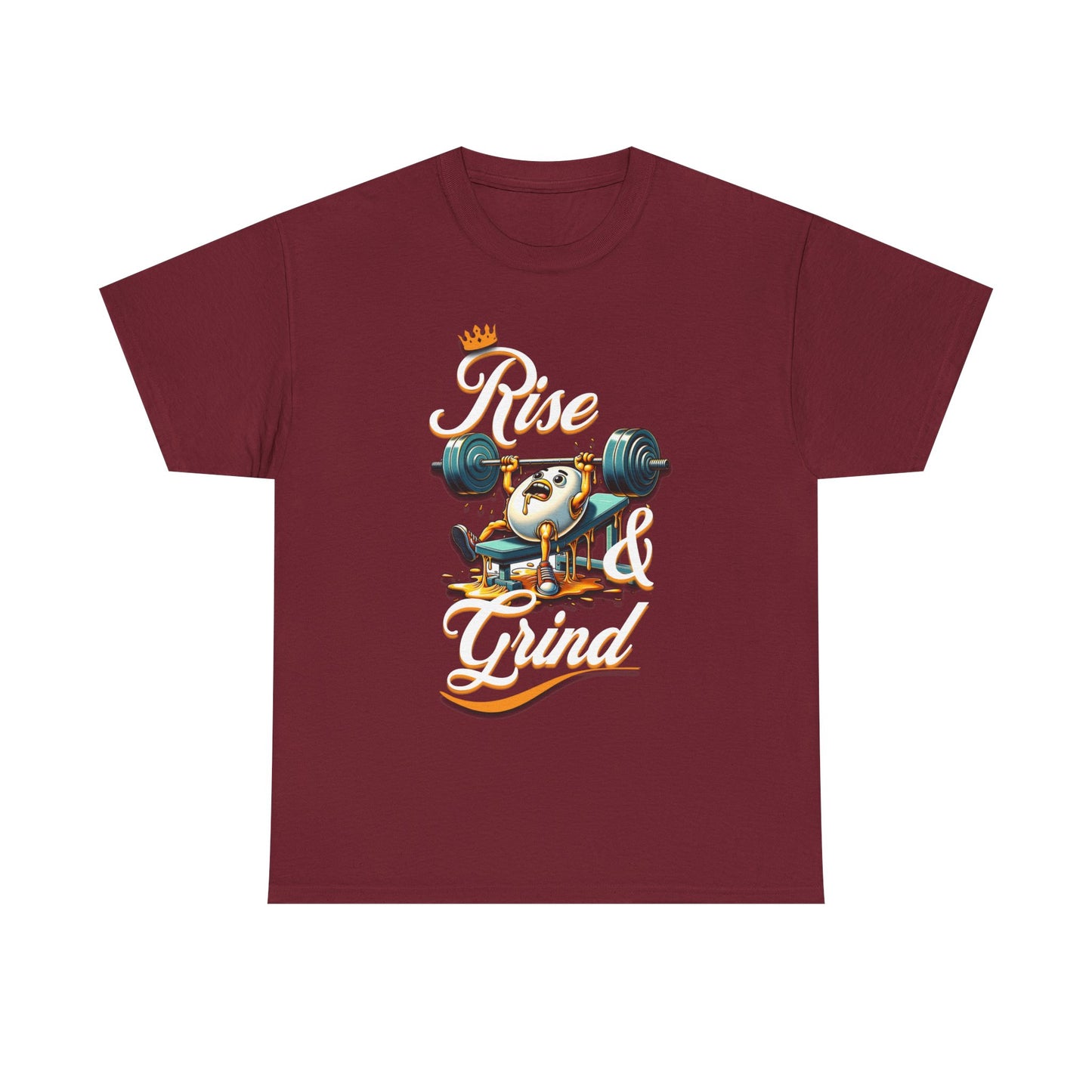 Egg-cellent Grind T-Shirts, Rise & Grind Gym Motivational Unisex Tee, Humorous T-Shirt for Fitness Enthusiasts, Motivational Cute Fitness T-Shirt