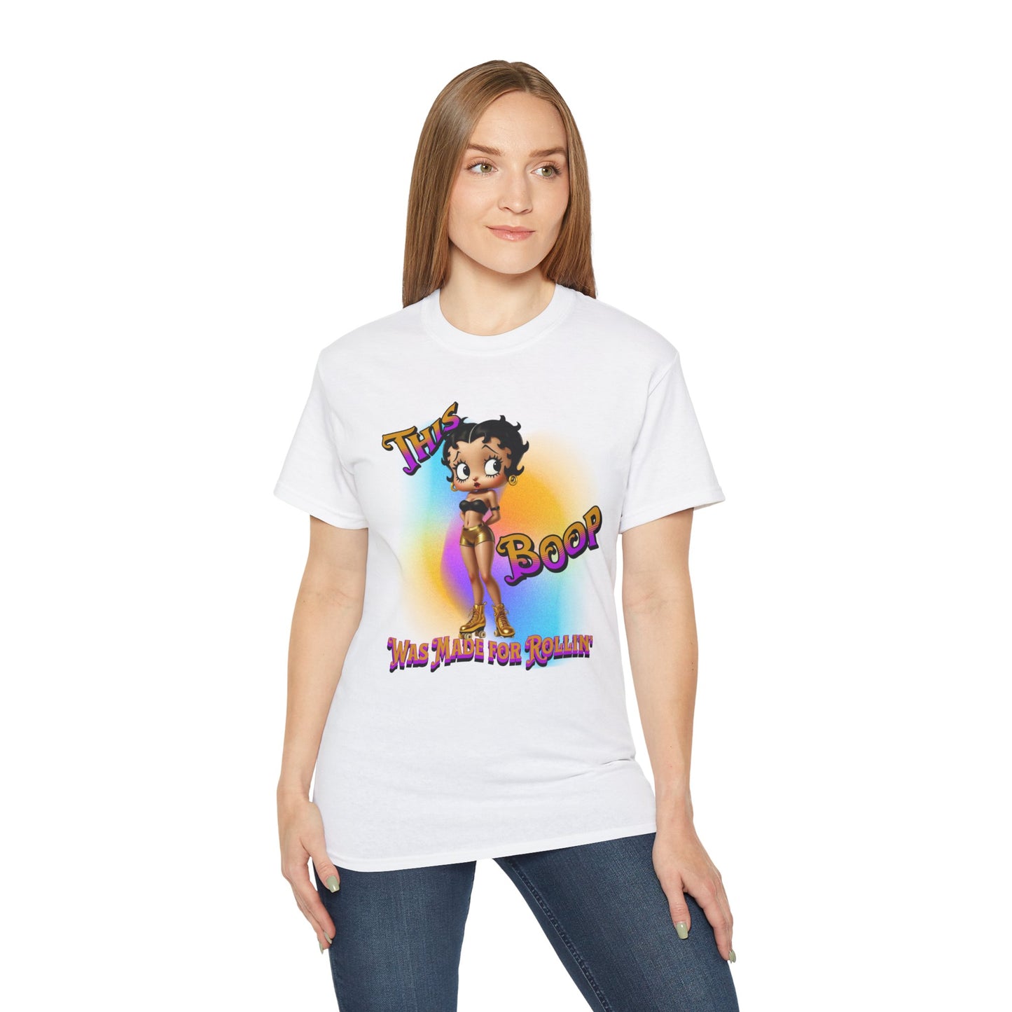 Retro Betty Boop Cartoon Tee, Fun Skater Themed T-Shirt, Vintage Skater Girl Shirt, Casual Wear, Betty Boop Design, Perfect Gift for Skater Fans