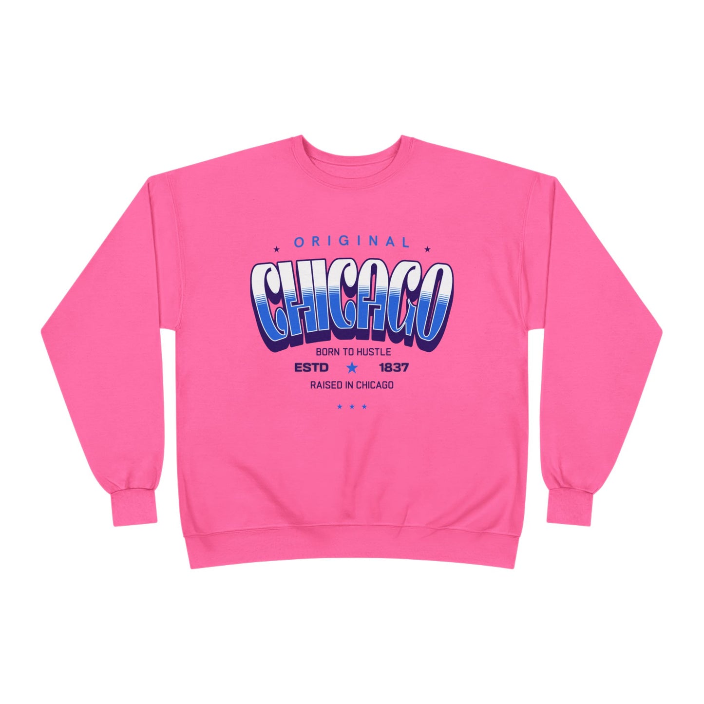 Chicago Hustle EcoSmart Crewneck Sweatshirt, Unisex Sweatshirt, Gift for Chicago Lovers, Trendy Streetwear, Casual Wear, Cozy Sweatshirt