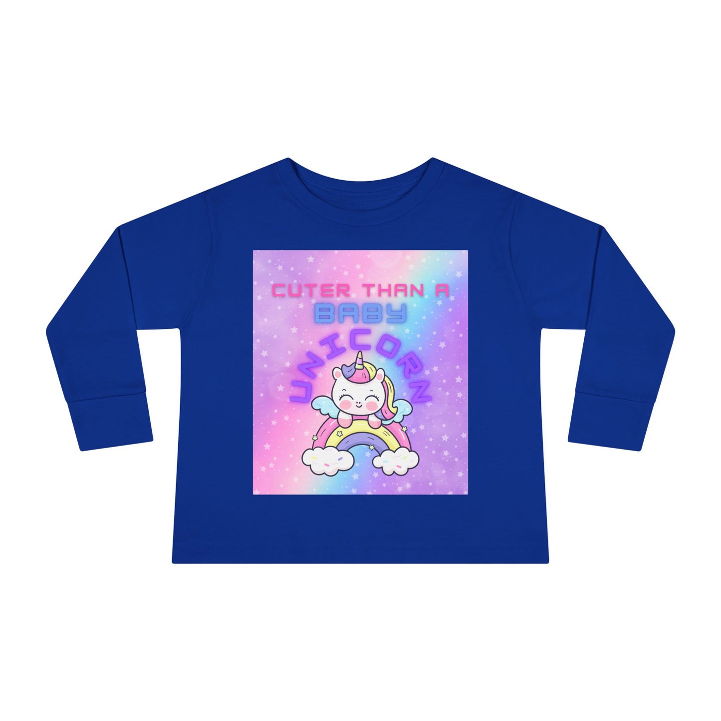 Cuter Than a Unicorn Toddler Long Sleeve Tee, Cute Birthday Gifts for Toddlers,