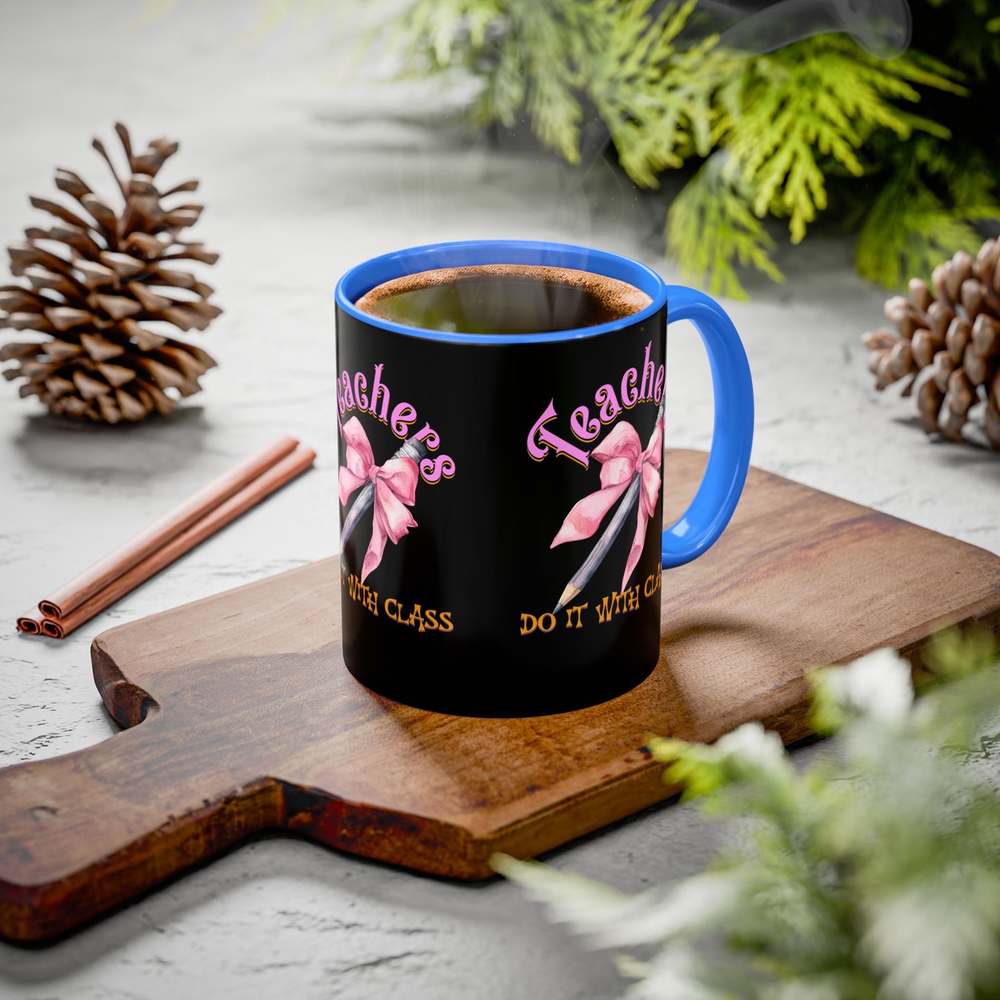 Colorful Mugs (11oz, 15oz), Teacher Appreciation Gift, Cute Gift for Teachers, Coffee Mug for Teachers, Coquette Bow Coffee Mug