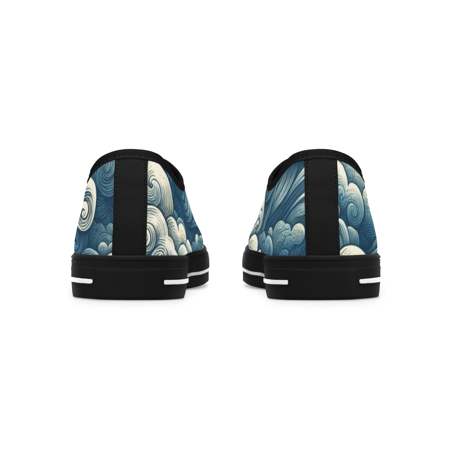 Women's Artistic Cloud Print Sneakers | Trendy Low-Top Shoes, Walking Sneakers, Casual Footwear, Gift for Her, Unique Sneaker Design