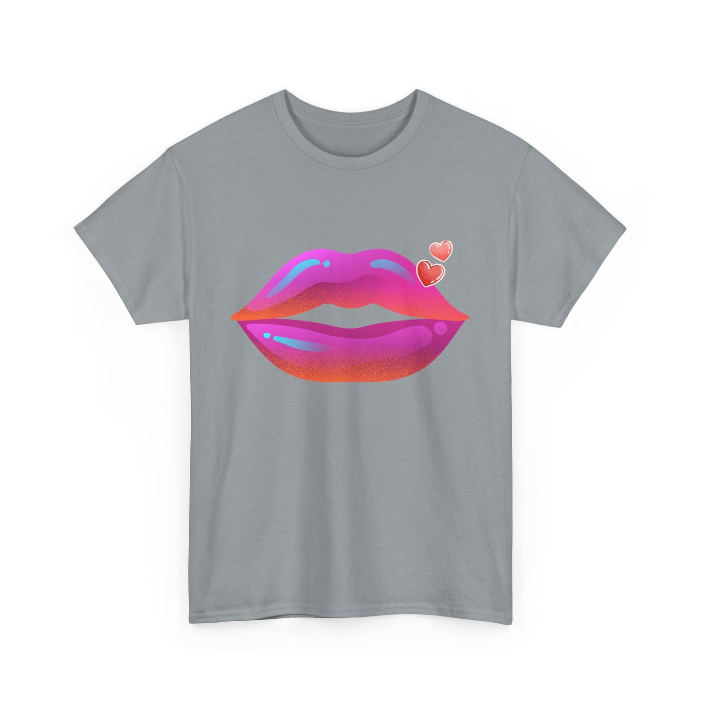 Bold Kiss Lips with Hearts Shirt, Vibrant Pop Art Lip T-Shirt, Valentine T-Shirt Gift, Lip Art Shirt, Black History T-Shirts for Women