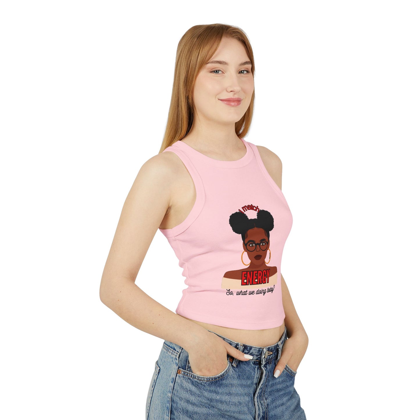 I Match Energy Women's Micro Rib Racer Tank Top,