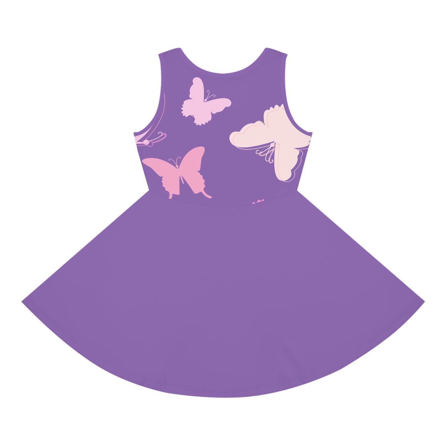 Girls' Purple Princess Butterfly Sleeveless Sundress, 2T to XL Girls Purple Dress, Butterfly Dress for a Little Girl,