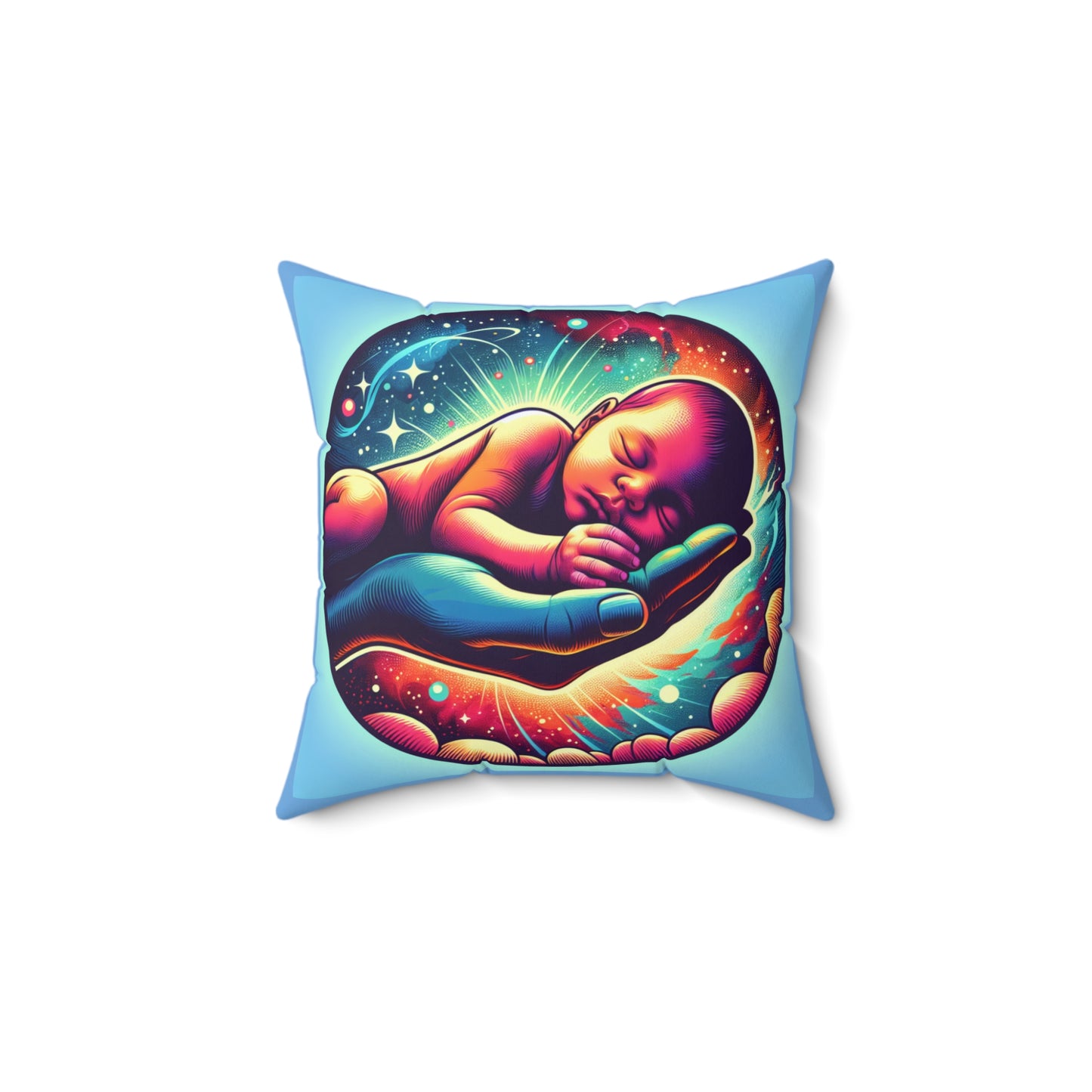 Beautiful Blue Baby Pillow, Cute Baby Shower Gifts, Throw Pillow for a Boy or Girls Room, Baby Decorative Pillow, Baby Shower Gift for Girl or Boy