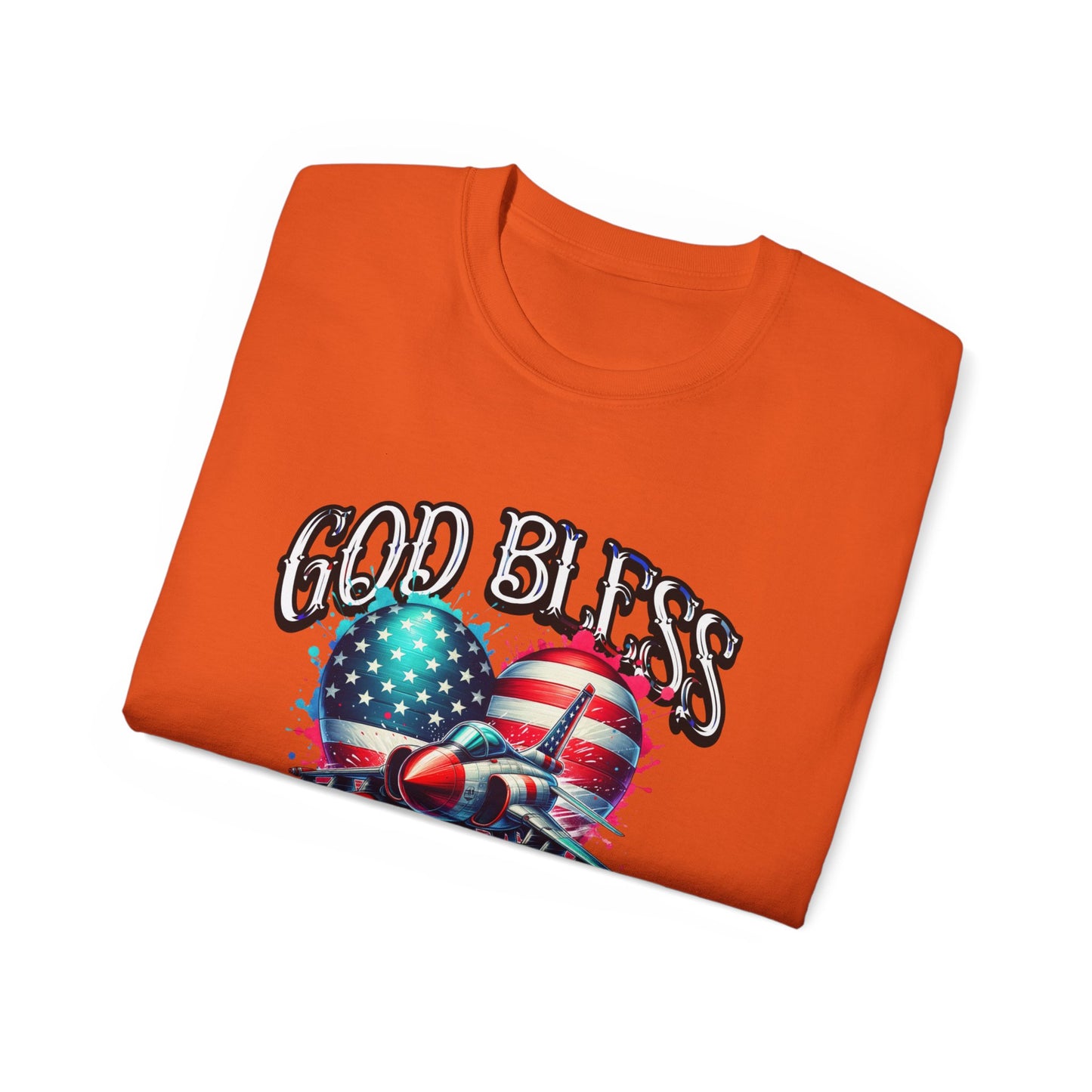 God Bless America Unisex Ultra Cotton T-Shirts, Nation in Distress Shirt, Fight for Democracy T-Shirt, God Bless the USA Tees