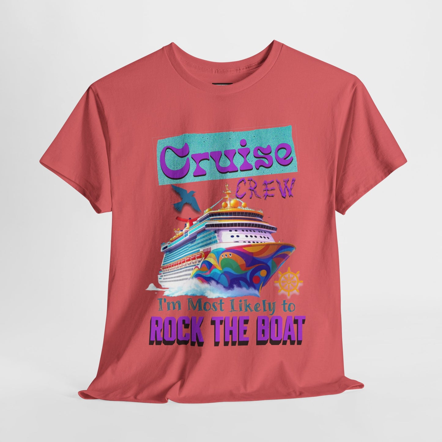 Cruise Crew Unisex Heavy Cotton Tee - Perfect for Cruise Lovers, Cruise Vacation, Summer Adventures, Nautical Theme, Gift Idea