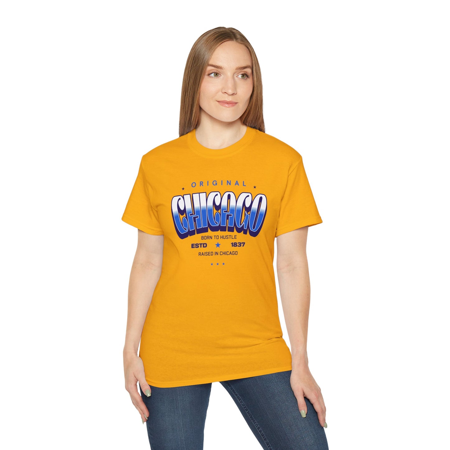 Chicago Hustle Graphic Tee, Streetwear T-Shirt, Gift for Travelers, Chicago Souvenir, Unisex Chicago T-Shirts Casual Wear. Chi-Town Tees
