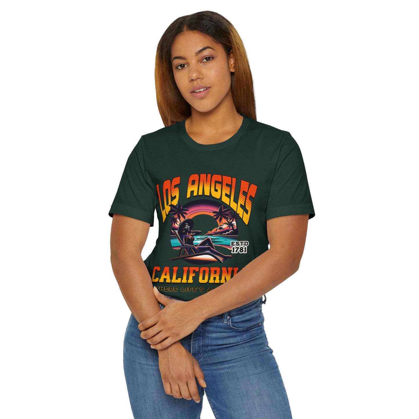 Los Angeles Vibes – “Where Life’s a Beach” Tee, Los Angeles Style Clothing, Beach Style T-Shirt, Rep Your City Los Angeles