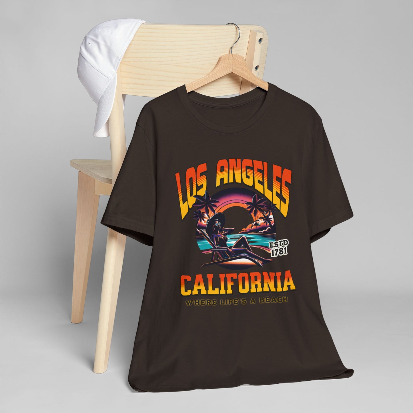 Los Angeles Vibes – “Where Life’s a Beach” Tee, Los Angeles Style Clothing, Beach Style T-Shirt, Rep Your City Los Angeles