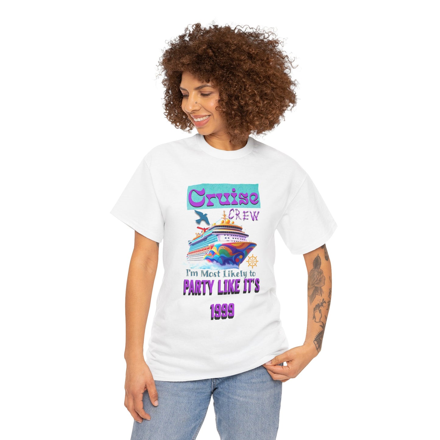 Cruise Crew Heavy Cotton Tee - Party Like It's 1999, Cruise Vacation T-Shirt, Summer Cruise Shirt, Fun Travel Apparel, Gift for Cruise Enthusiasts