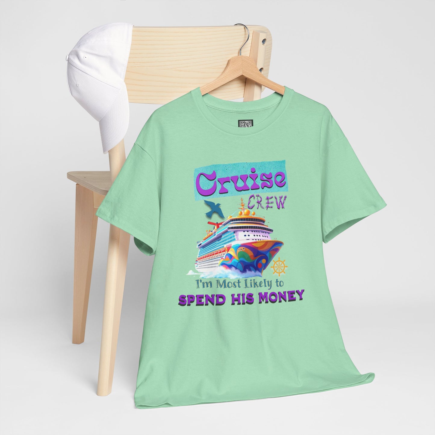 Funny Cruise Crew Tee, Vacation T-Shirt, Gift for Cruise Lovers, Vacation Humor Apparel, Travel Enthusiast Shirt, Spend His Money Tee