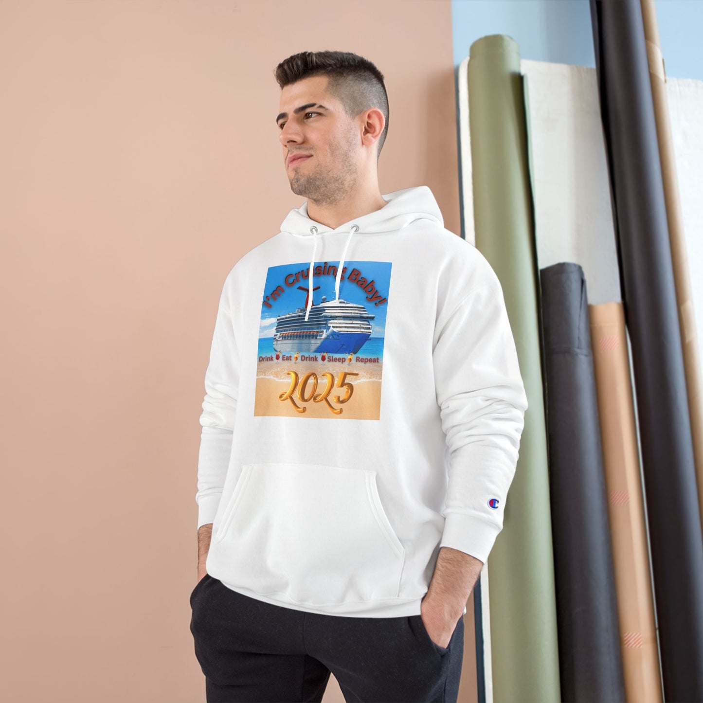 "I'm Cruising Baby 2025" Champion Hoodie, Men and Women Cruise Hoodie 2025, Bon Voyage Shirts 2025, Sailing Shirts