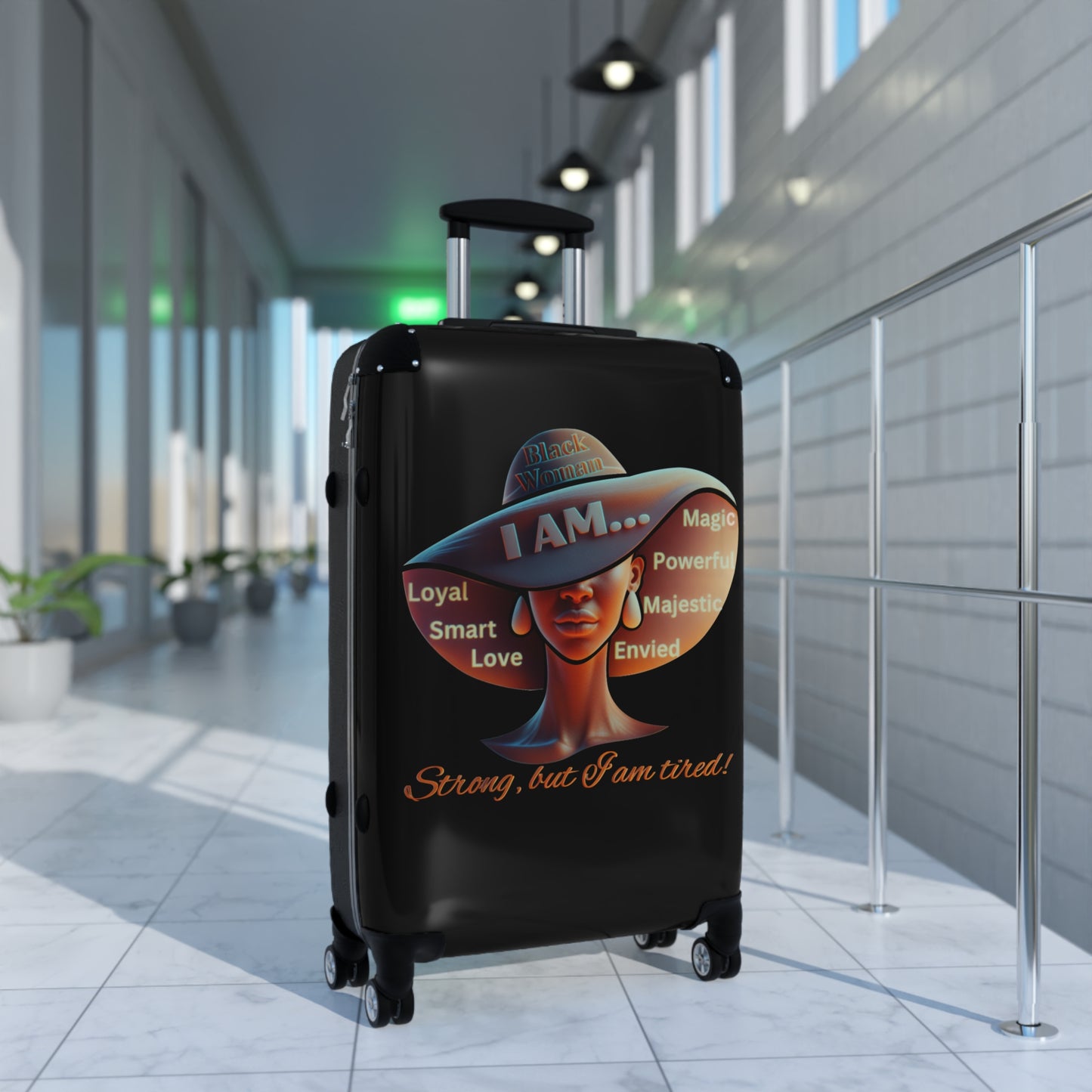 Black Girl Magic Suitcase, Afrocentric Suitcase, Black Woman Suitcase, Custom Suitcase for Anyone, Unisex Custom Design Suitcase