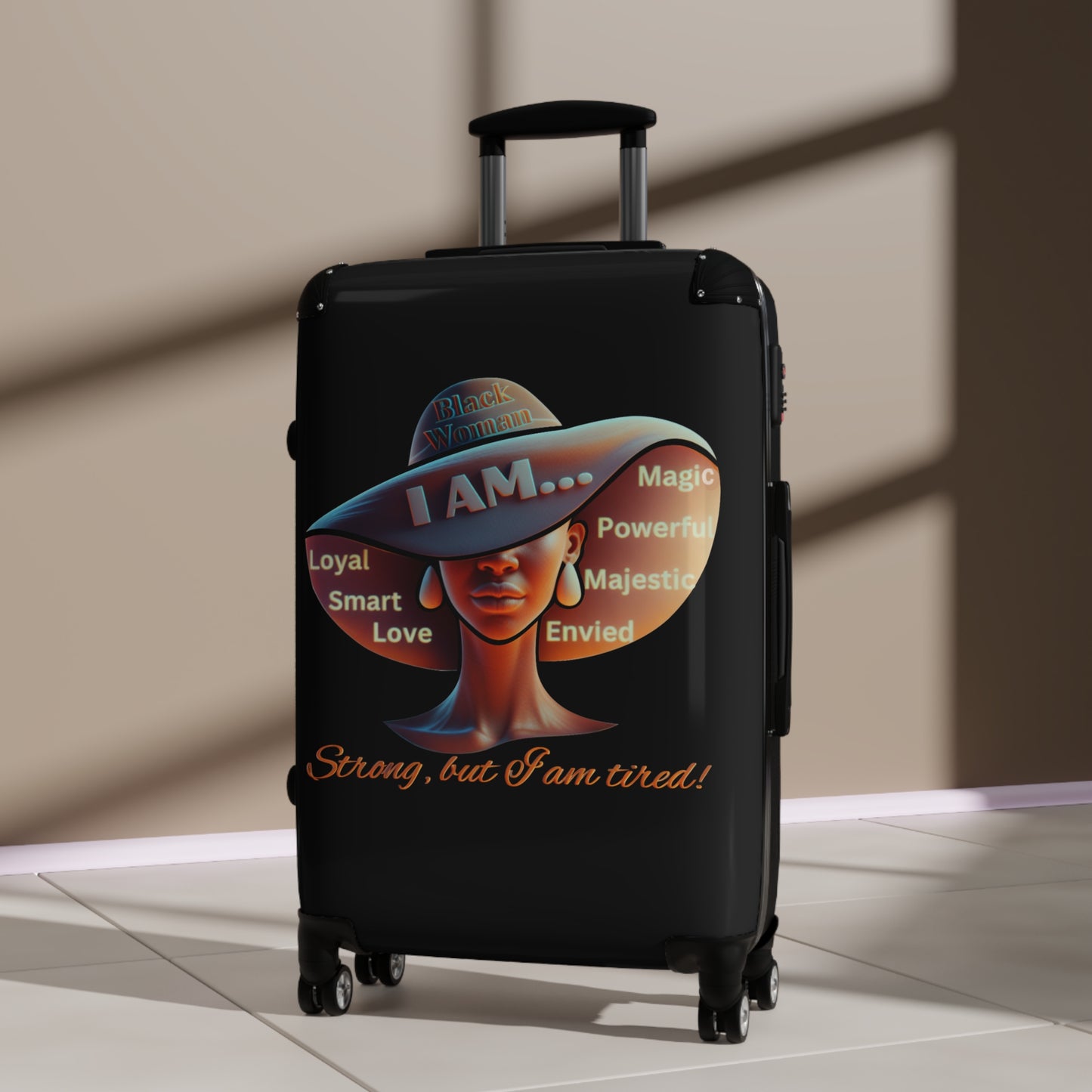 Black Girl Magic Suitcase, Afrocentric Suitcase, Black Woman Suitcase, Custom Suitcase for Anyone, Unisex Custom Design Suitcase