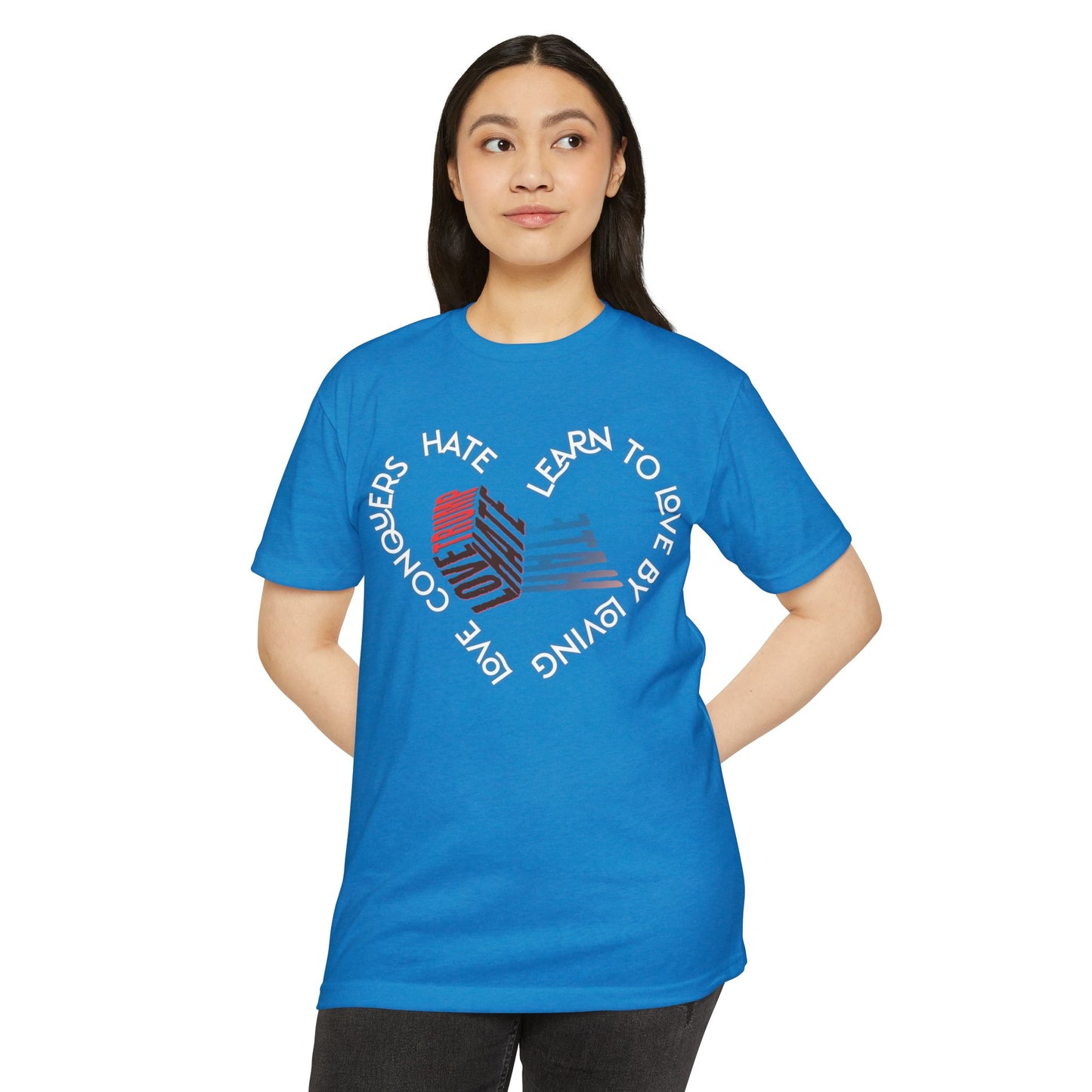Vibrant Love Trump Hate Unisex T-Shirt, Graphic Tee for Casual Wear, Ideal for Gift, Summer Vibes, Celebration Style, Trendy Streetwear