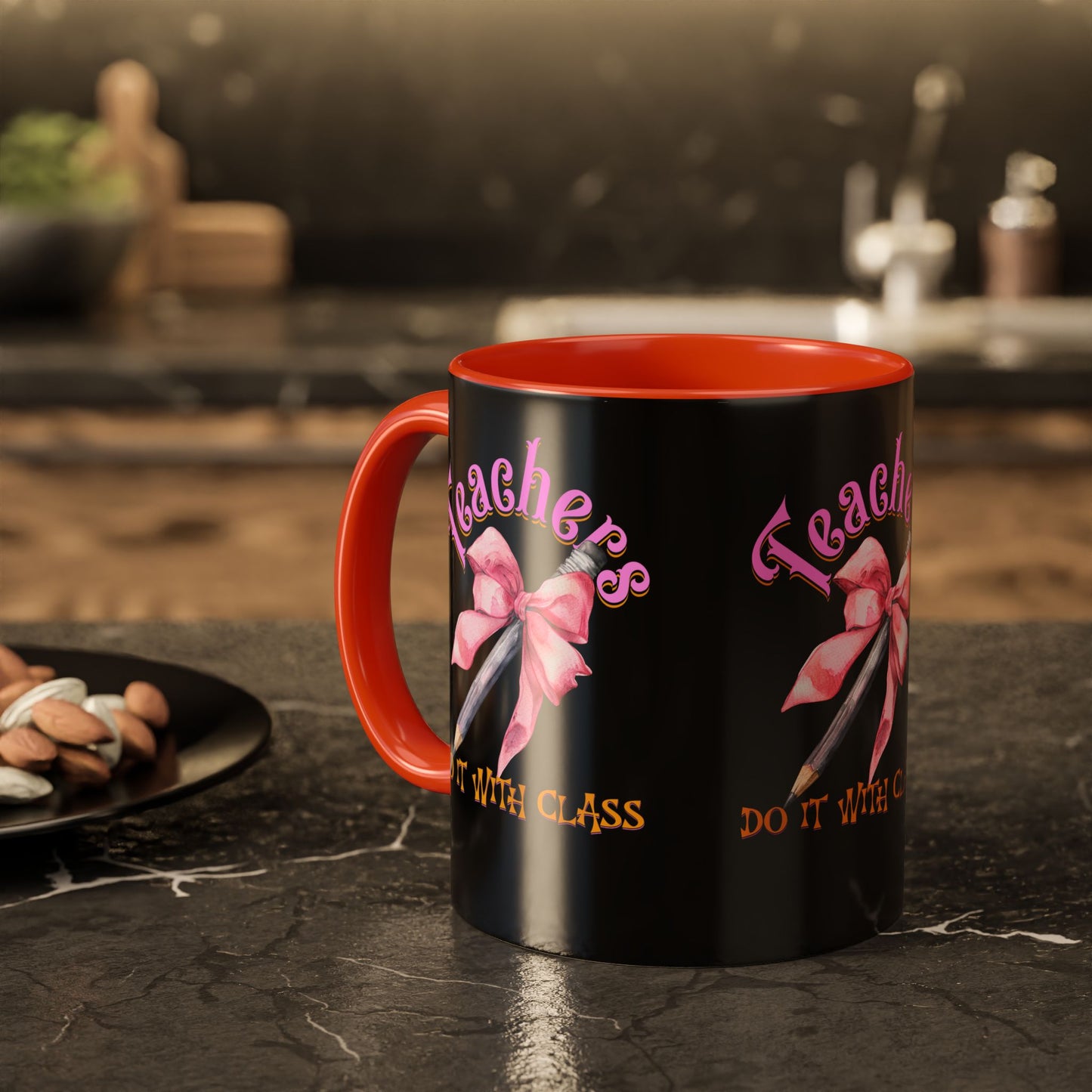 Colorful Mugs (11oz, 15oz), Teacher Appreciation Gift, Cute Gift for Teachers, Coffee Mug for Teachers, Coquette Bow Coffee Mug
