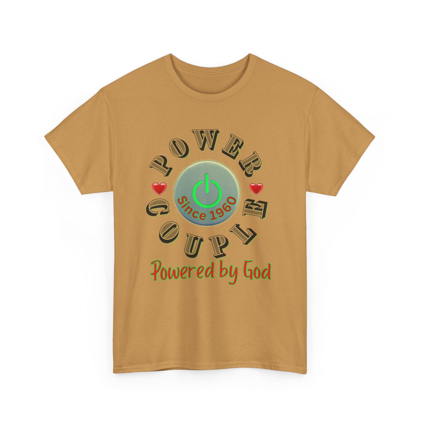 Power Couple - Powered by God T-Shirt | Anniversary Shirt for Couples Since 2011, Valentine T-shirt for Couples Unisex Heavy Cotton Tee