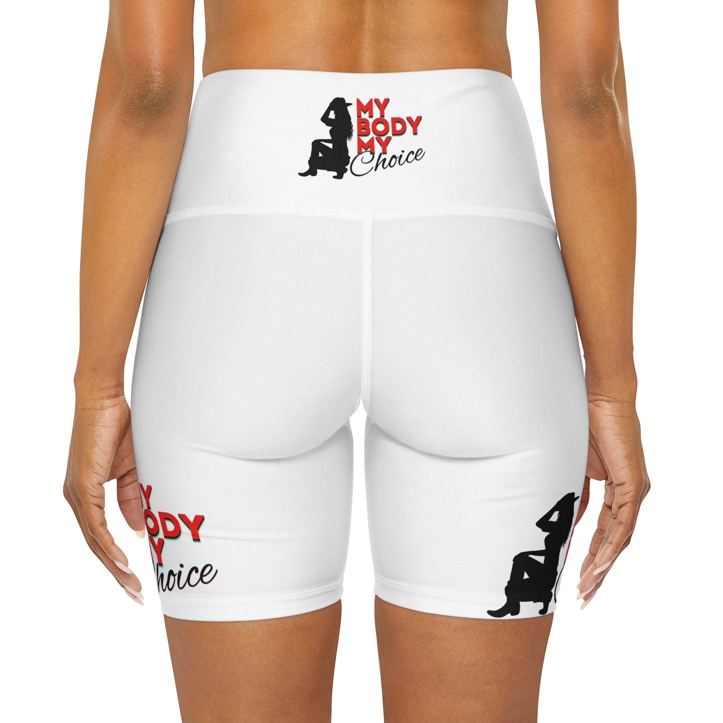 High Waisted Yoga Shorts, My Body My Choice, Pro Choice Clothing, Cute Yoga Shorts,