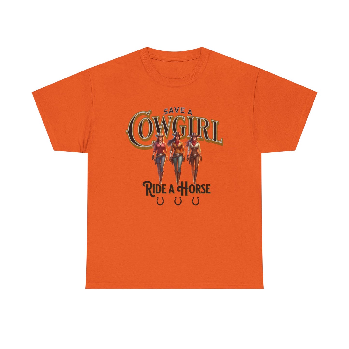 Save a Cowgirl Ride a Horse, Humorous Cowgirl T-Shirt, Cute Cowgirl Shirt for a Gift, Funny Cowgirl T-Shirt for Women, Horse Lover Shirt