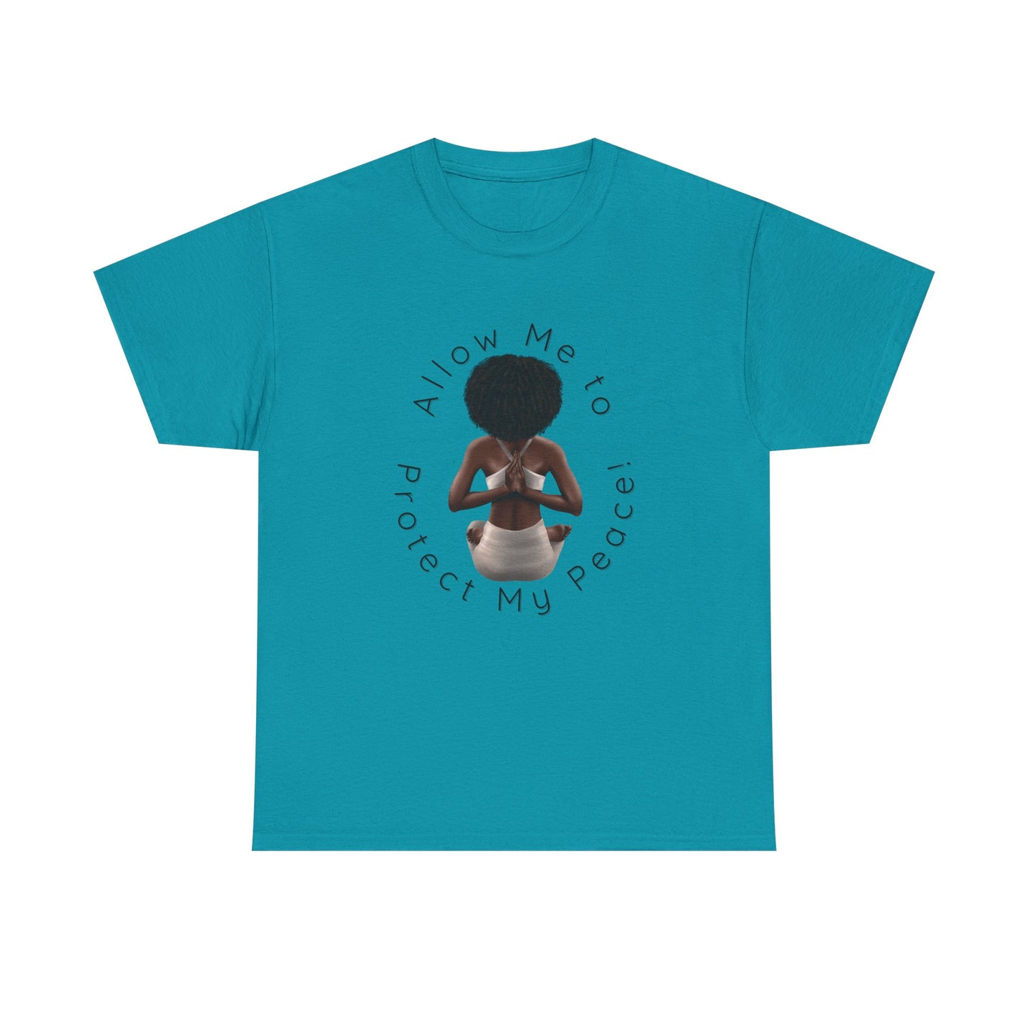 Protect My Peace Yoga Art - Afrocentric Serenity T-Shirt, Black History Month Shirts, T-Shirt Gift for Black Women, Gift for Yoga Enthusiast