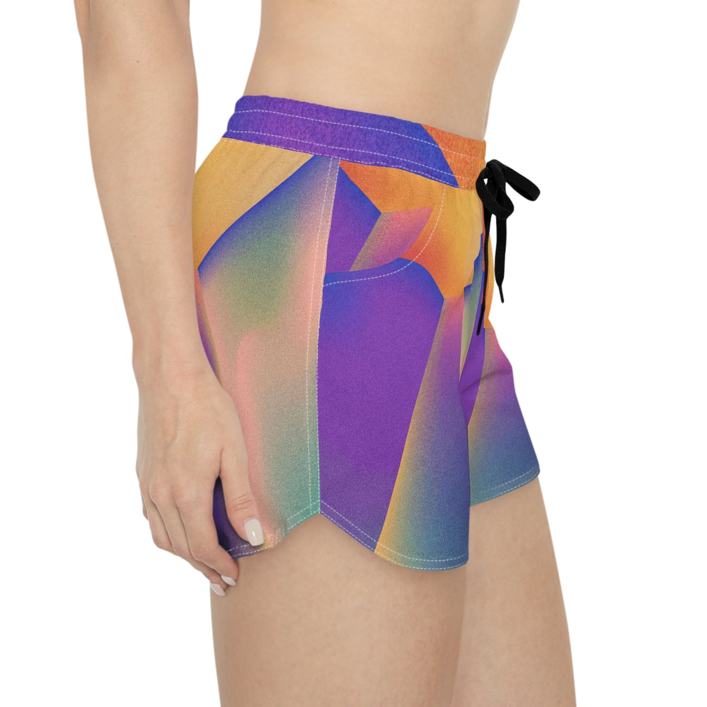 Vibrant Geometric Pattern Women's Casual Shorts - Perfect for Summer Fun! One-of-a-Kind Print, Matching Tank Top Sold Separately