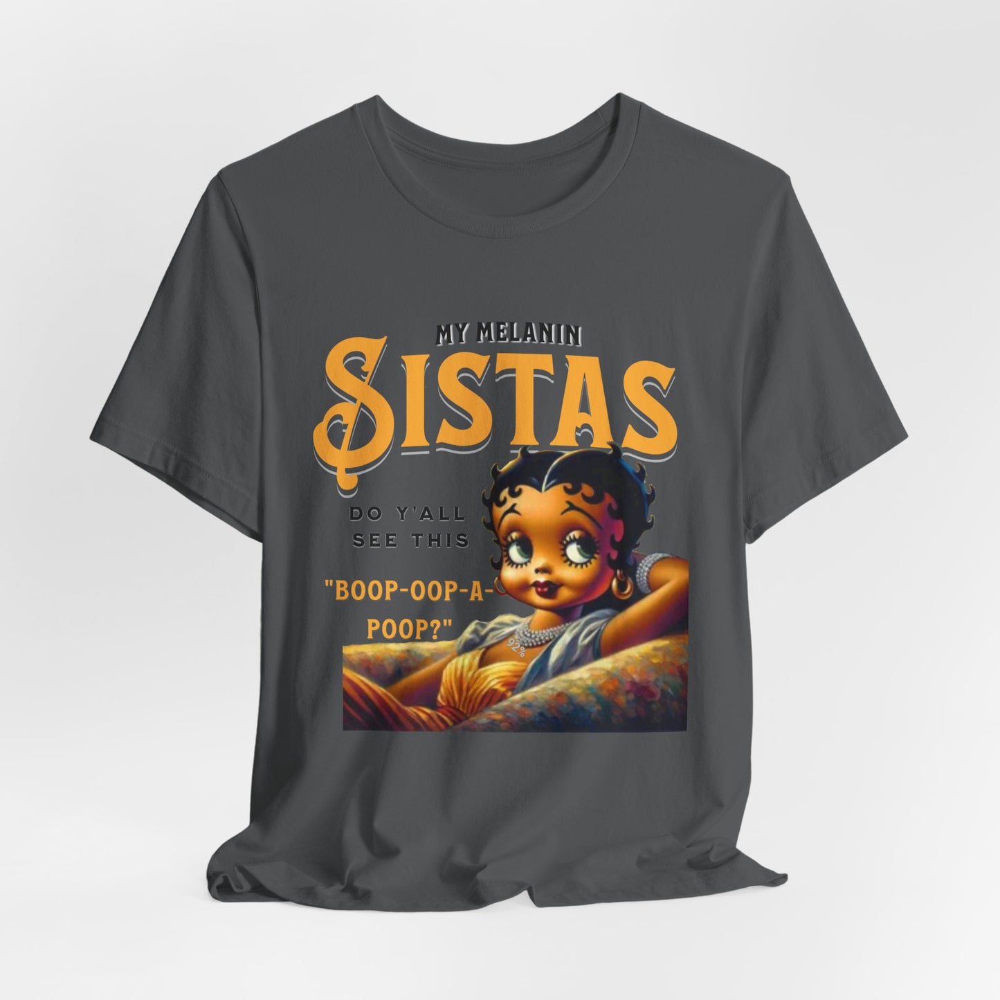 Melanin Betty Boop, 92% Black Woman Shirt, Black Girl Magic Tees, Black Culture T-Shirts, Humorous Betty Boop Shirts, Betty Boop T-Shirts