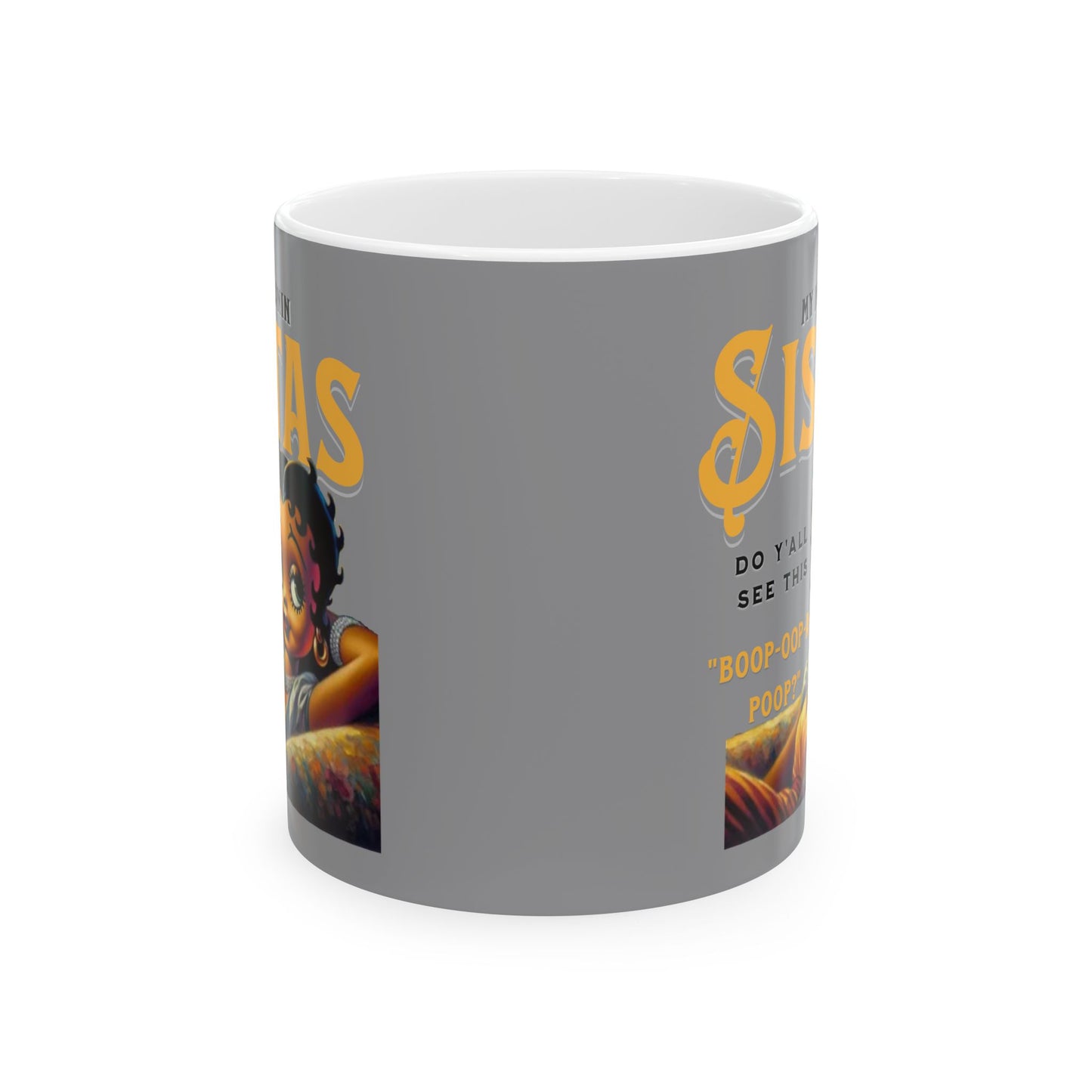 Black Betty Boop Ceramic Mug, (11oz, 15oz), Melanin Betty Boop Humorous Mug, 92 Percent Black Women Mugs, Betty Boop Merchandise