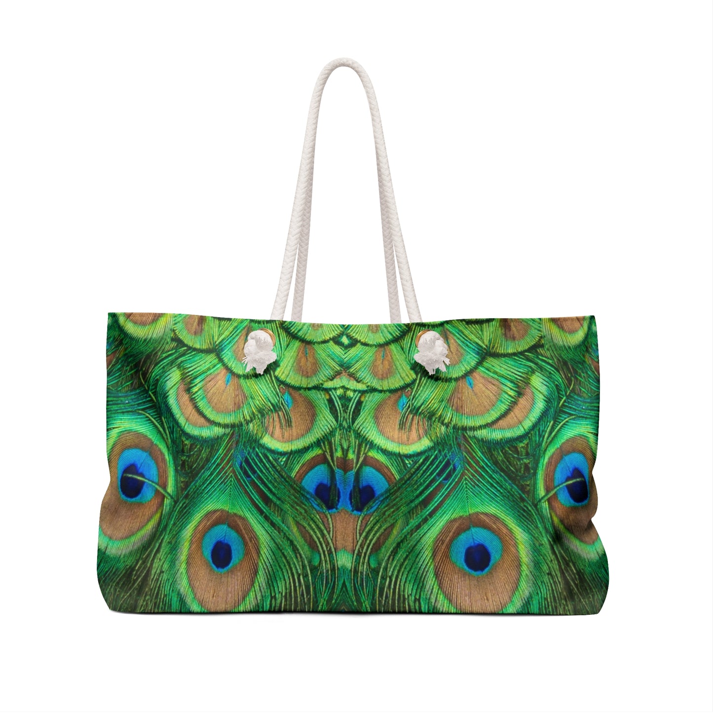 Vibrant Peacock Weekender Bag - Eco-Friendly Travel Tote, Perfect for Weekend Getaways, Beach, or Gym