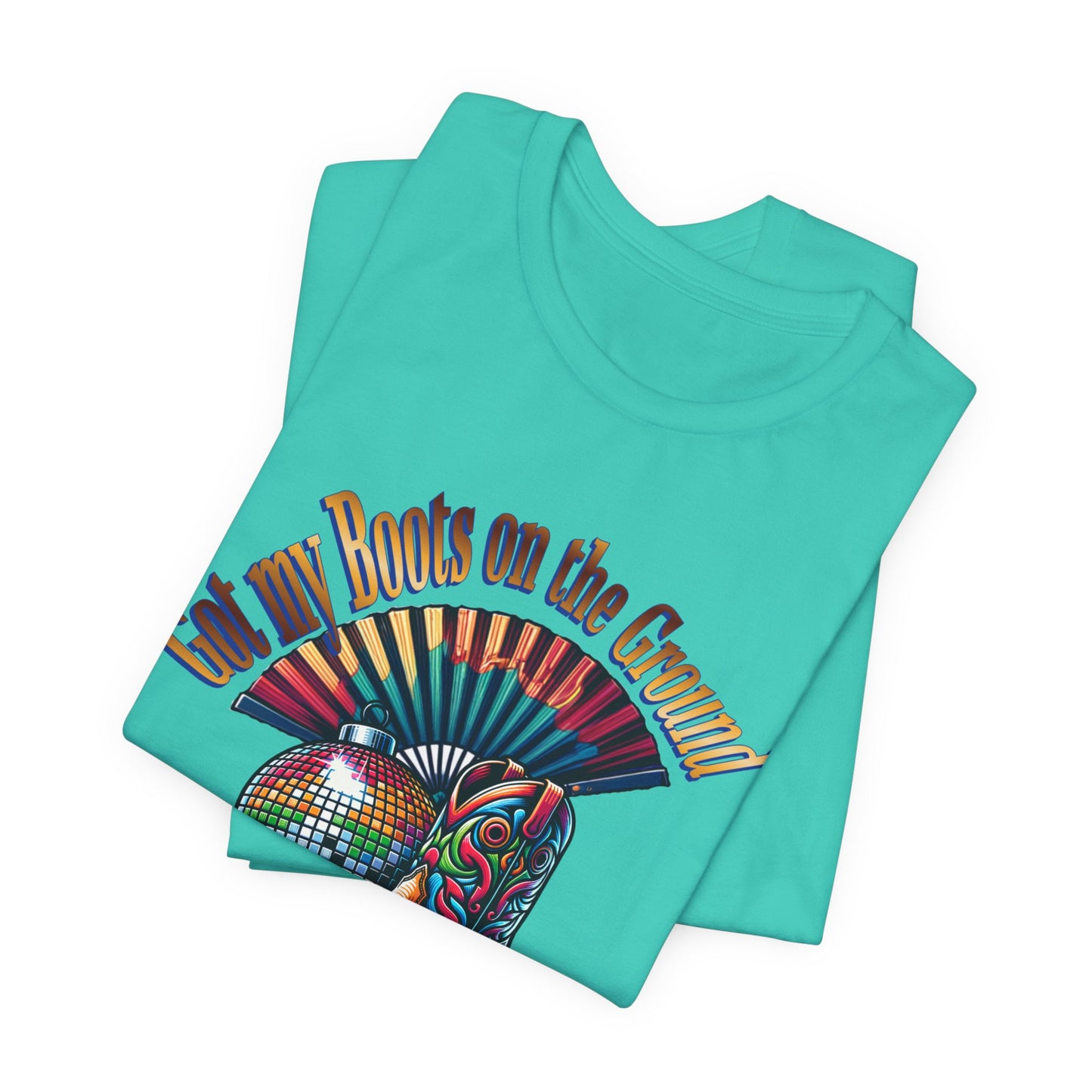 Boots on the Ground Groove Tee, Disco Ball Unisex Jersey Tee - Fun Tee for Latest Dance Crave Boots on the Ground Music Lovers