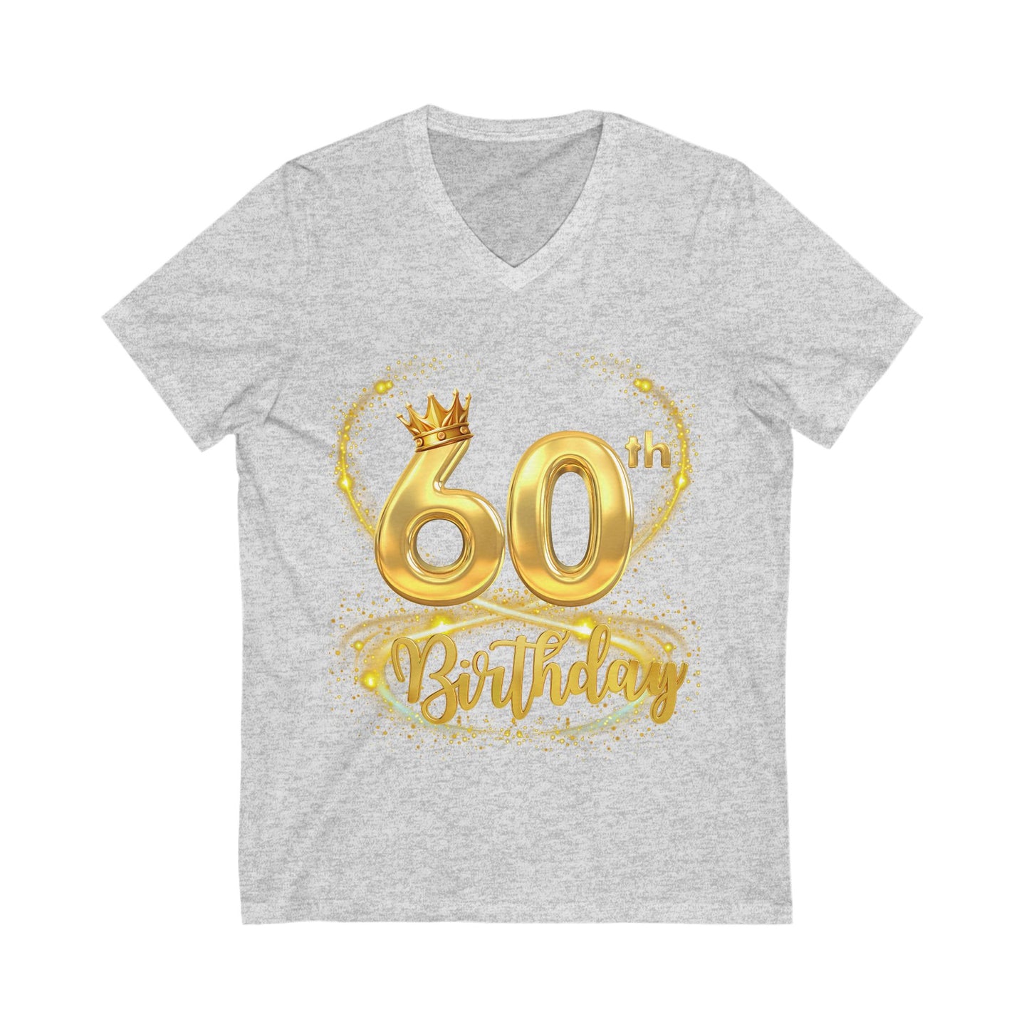 60th Birthday Jersey Short Sleeve V-Neck Tee,