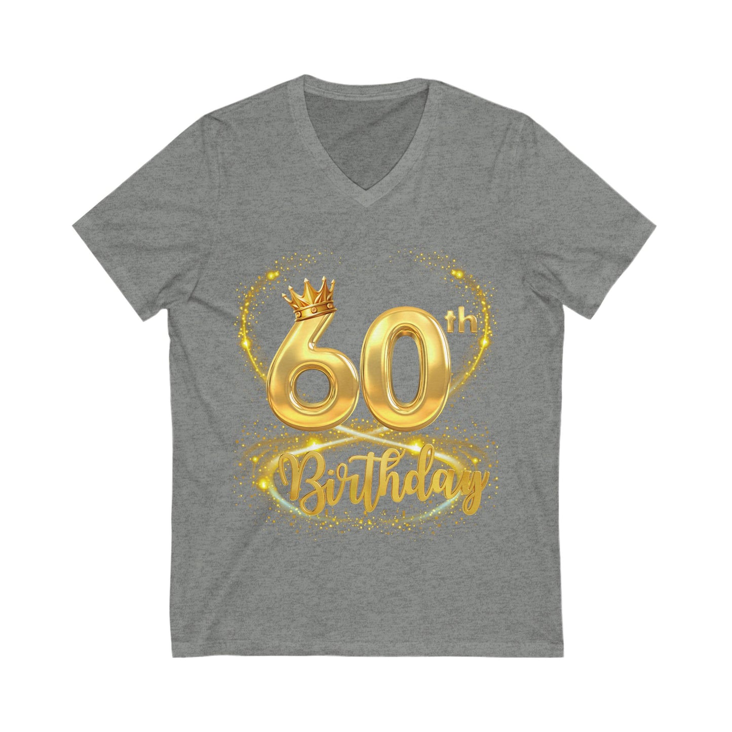 60th Birthday Jersey Short Sleeve V-Neck Tee,