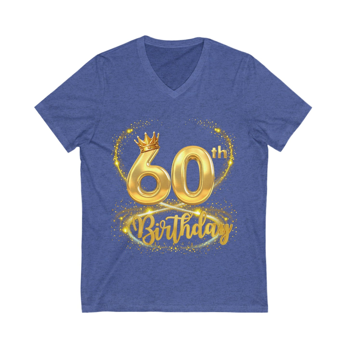 60th Birthday Jersey Short Sleeve V-Neck Tee,