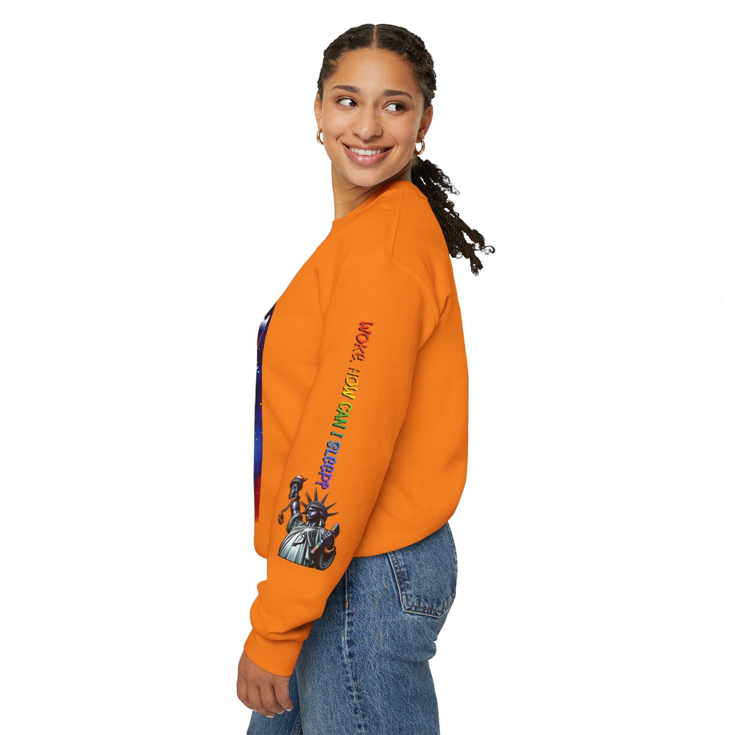 America Graphic Crewneck Sweatshirt - Juneteenth Unisex Heavy Blend™ - Casual Activist Fashion, No Kings Protest Shirt, Hands Off Protest Tee
