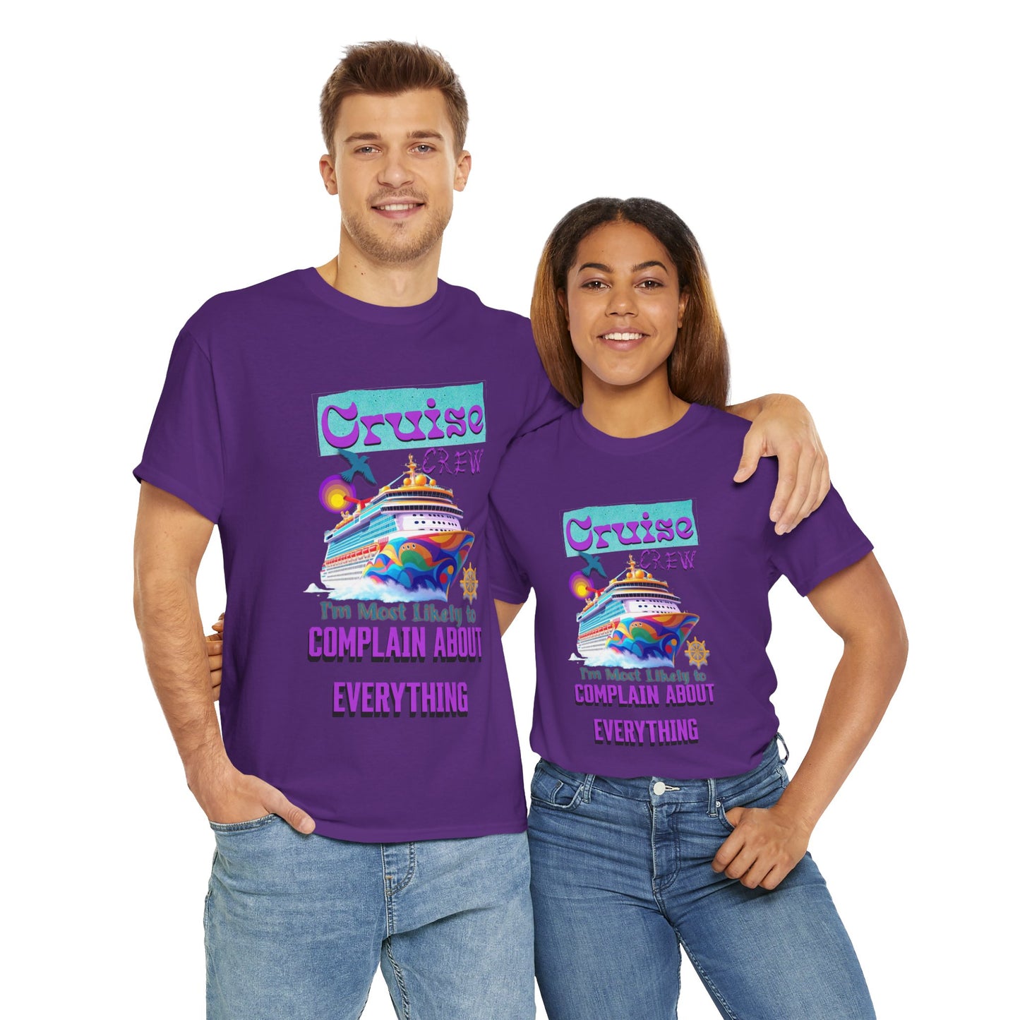 Cruise Crew Unisex Heavy Cotton Tee - Fun Travel T-Shirt for Vacations, Family Cruises, Summer Adventures, Gift for Cruise Travelers,