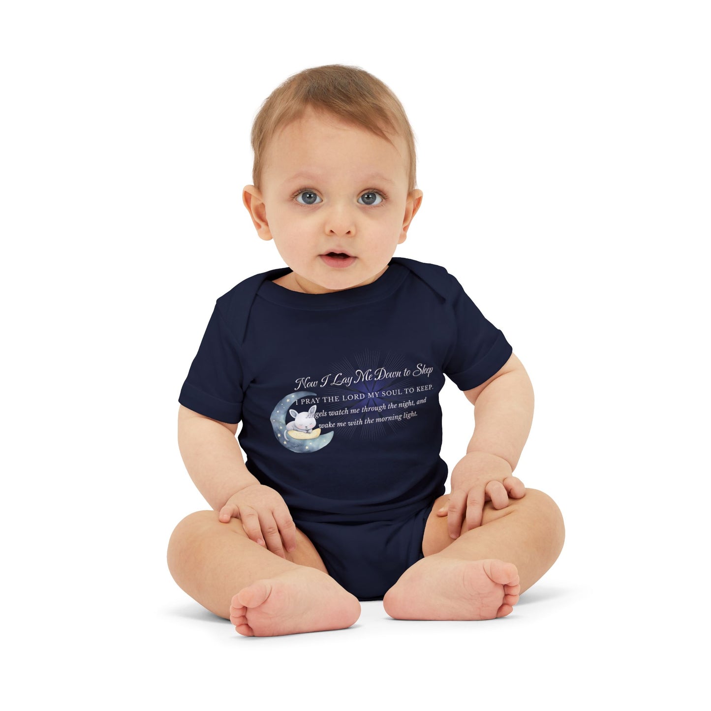 Cute Infant Jersey One Piece - "Now I Lay Me Down to Sleep" Baby Bodysuit, Newborn Baby Shower Gift, Onesie with a Nighttime Prayer