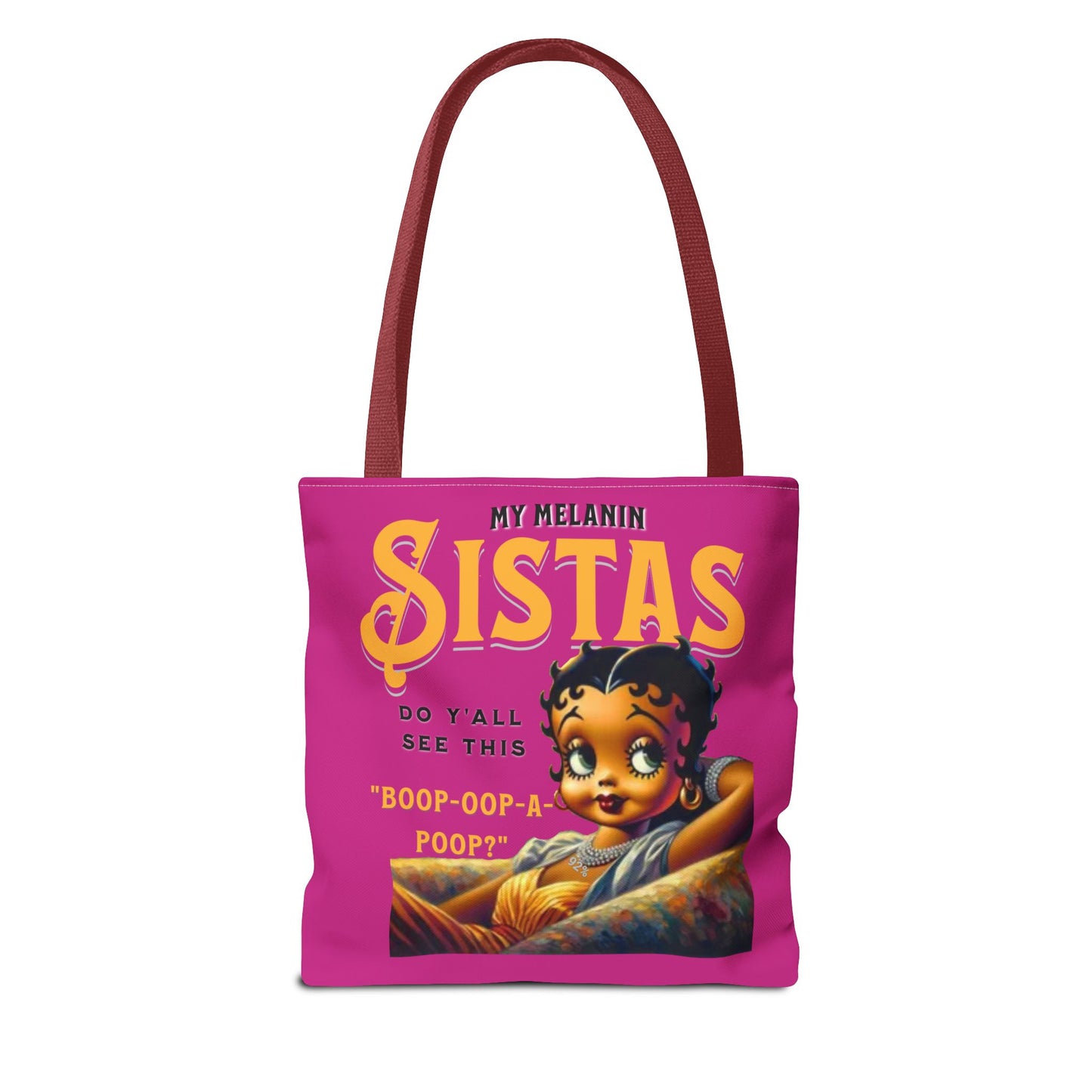 Black Betty Boop Tote Bag, 92 Percent Women Tote Bag, Cute Betty Boop Gift, Pink Betty Boop Tote Bag, Humorous Betty Boop Bag