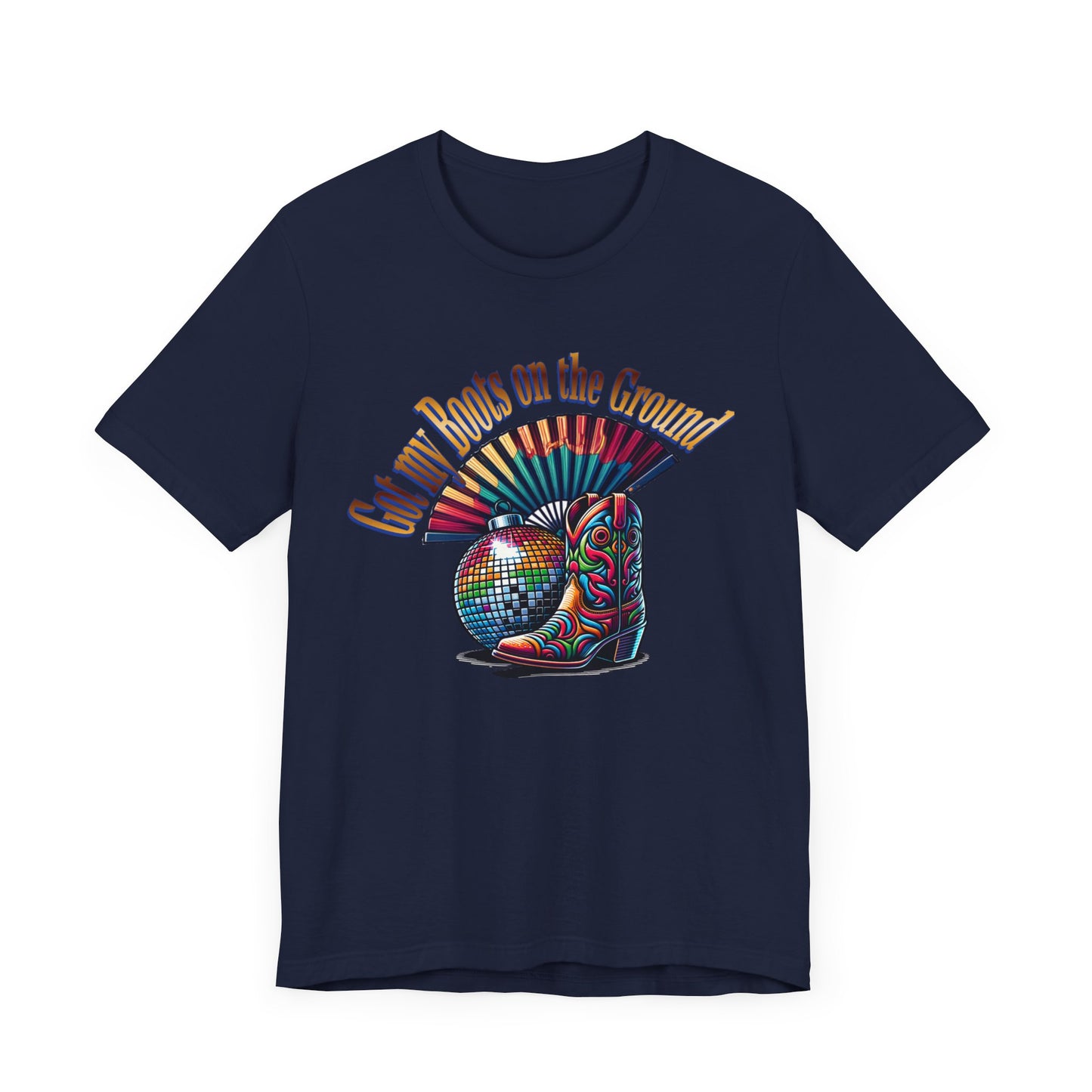 Boots on the Ground Groove Tee, Disco Ball Unisex Jersey Tee - Fun Tee for Latest Dance Crave Boots on the Ground Music Lovers