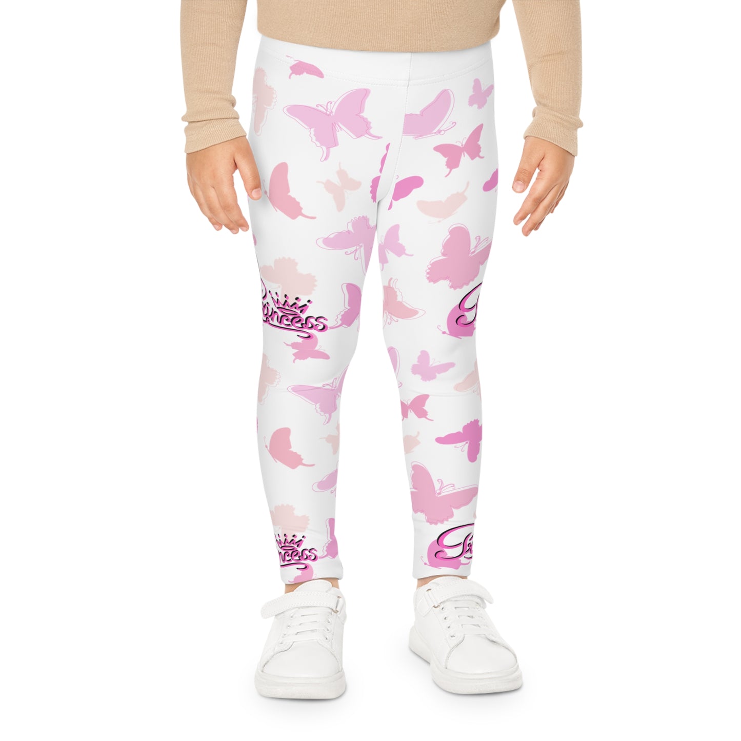 "Princess Dreams Kids Leggings" with Pink & Purple Butterflies (AOP)