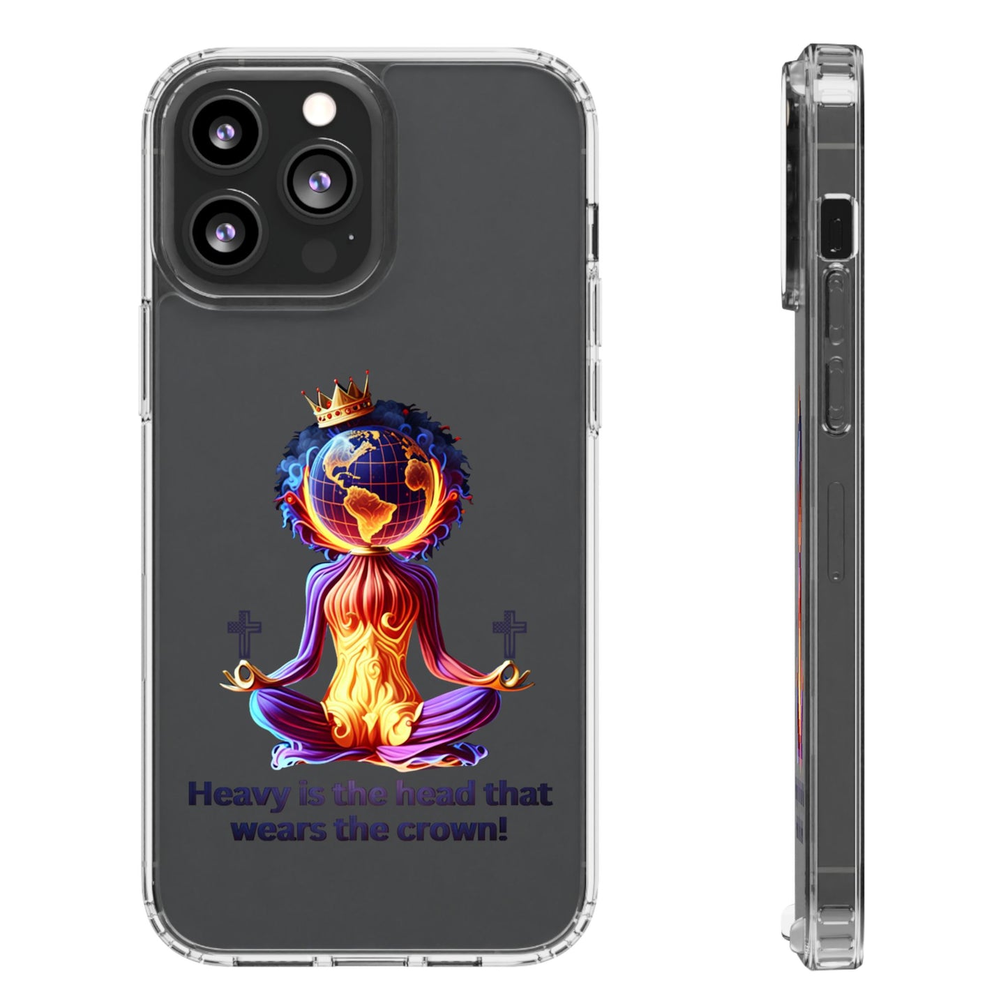 "Heavy is the Head" Clear Cellphone Case Cases, Inspirational Cellphone Case for iPhone and Samsung Phones, Custom Cellphone Case