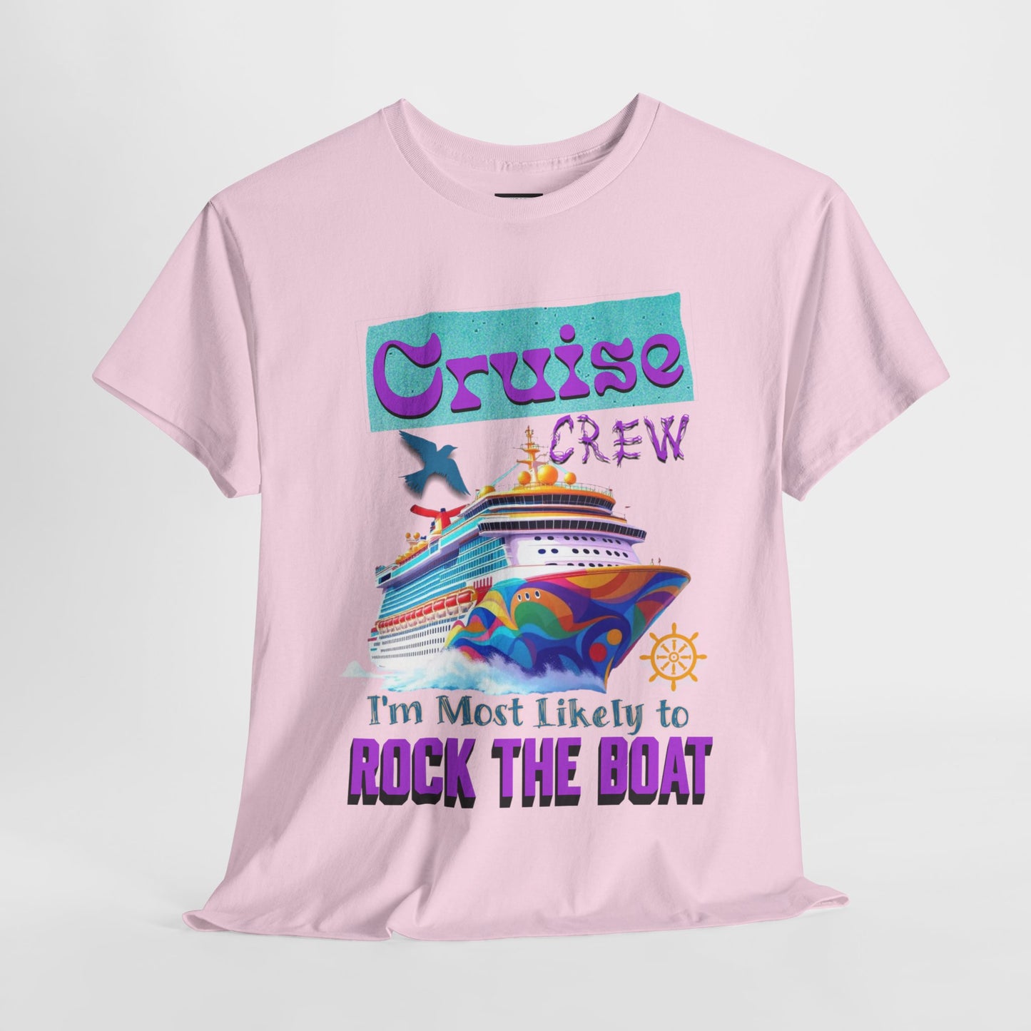 Cruise Crew Unisex Heavy Cotton Tee - Perfect for Cruise Lovers, Cruise Vacation, Summer Adventures, Nautical Theme, Gift Idea
