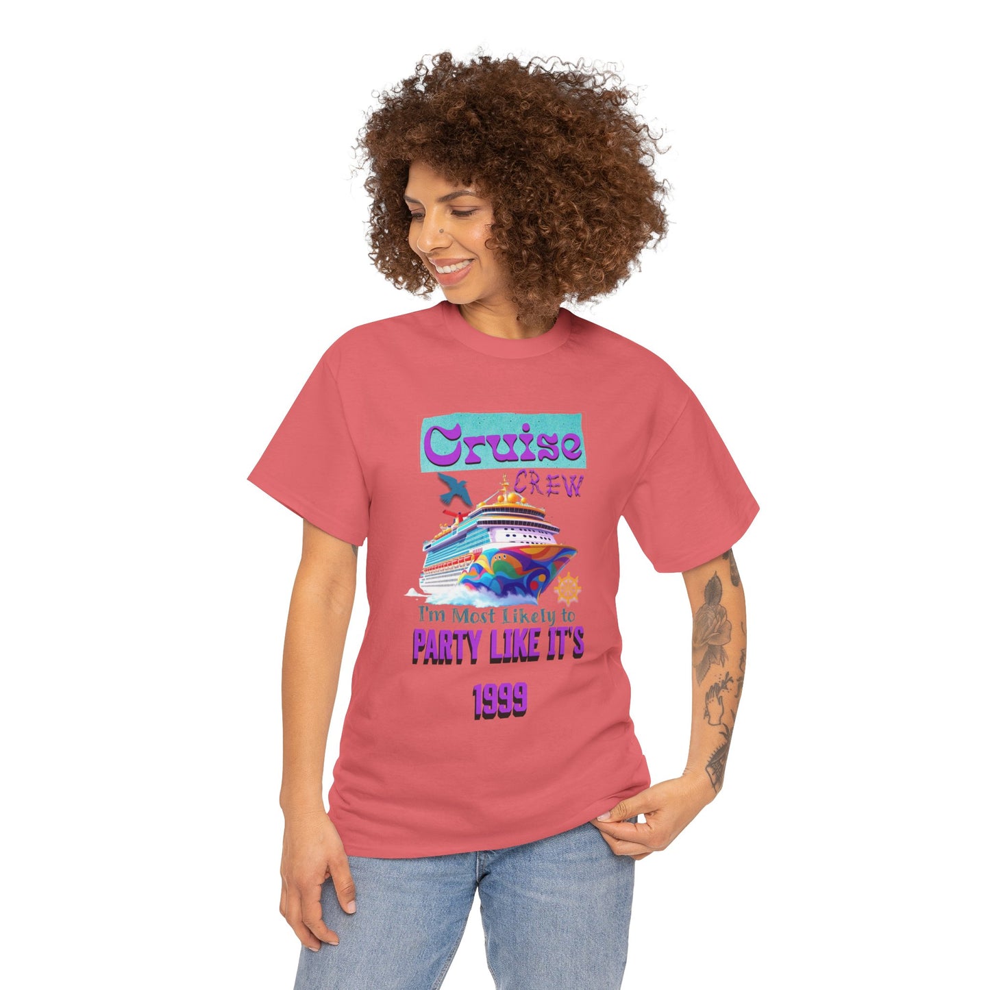 Cruise Crew Heavy Cotton Tee - Party Like It's 1999, Cruise Vacation T-Shirt, Summer Cruise Shirt, Fun Travel Apparel, Gift for Cruise Enthusiasts